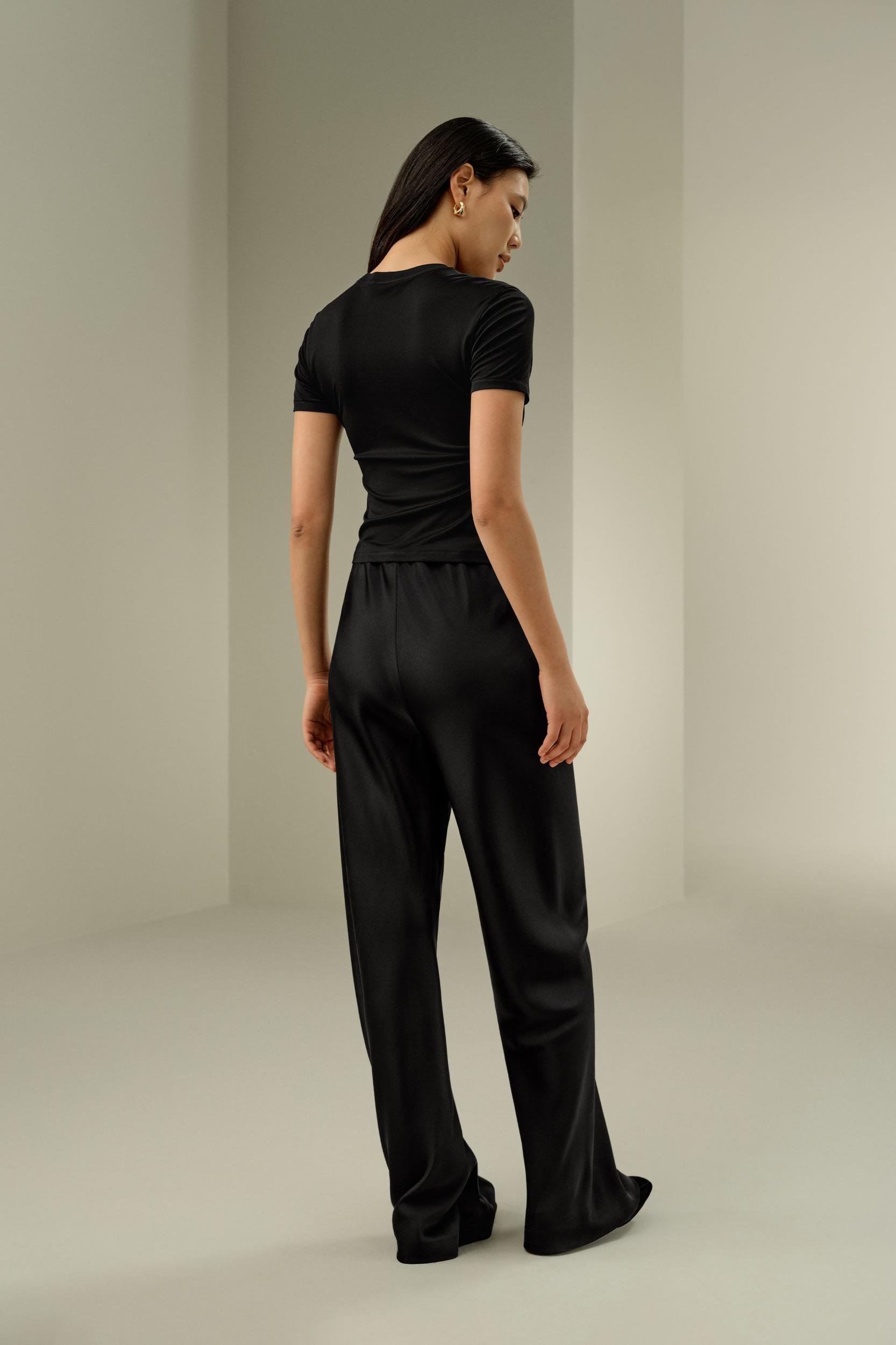 Slim Fitted Silk Jersey Tee Product Image