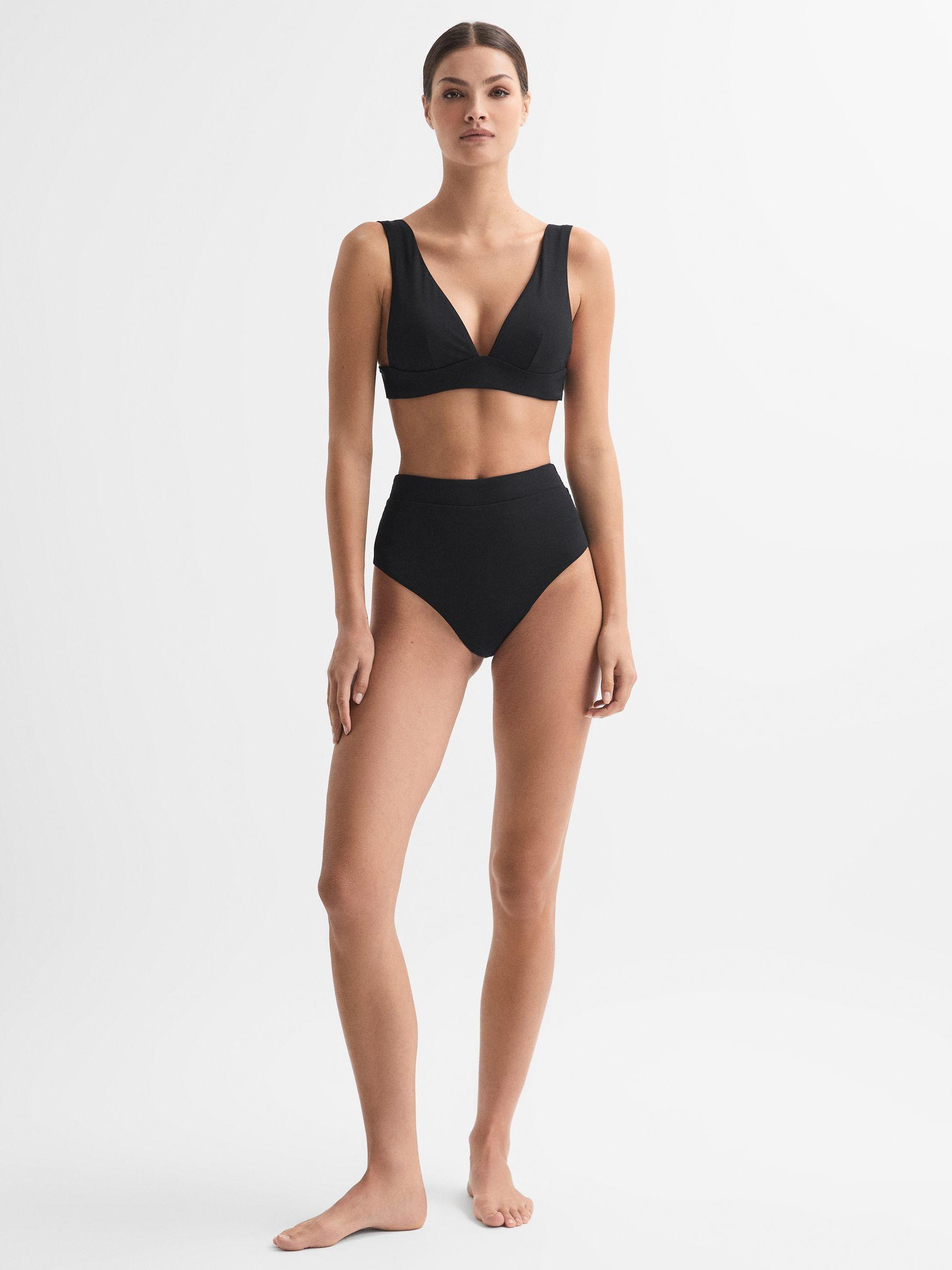 Italian Fabric Bikini Top in Black Product Image