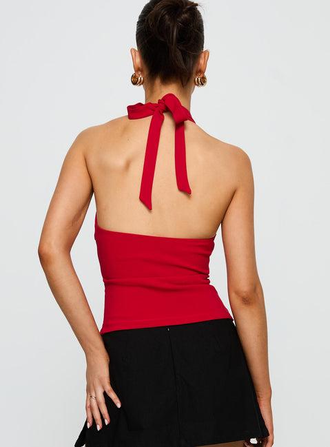 In Your Life Halter Top Red Product Image