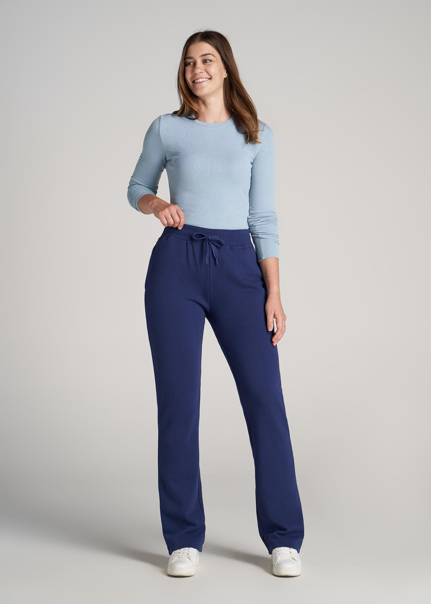 Wearever Fleece Open-Bottom Sweatpants for Tall Women in Midnight Blue Female Product Image
