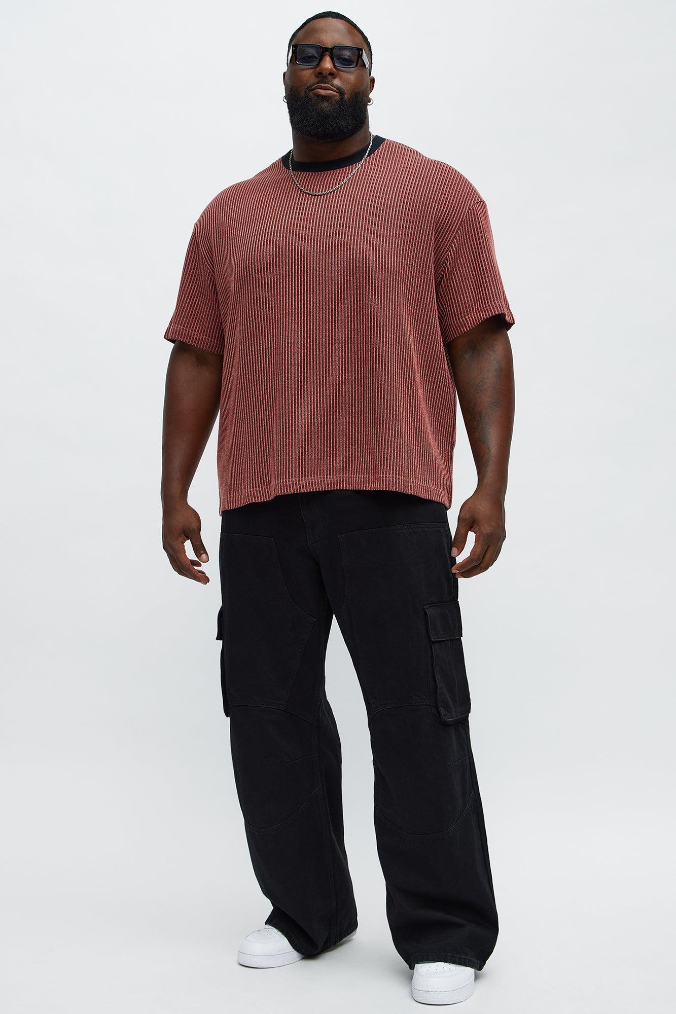 Relaxed Success Magnet Knitted Crewneck Tee - Mauve/combo Product Image