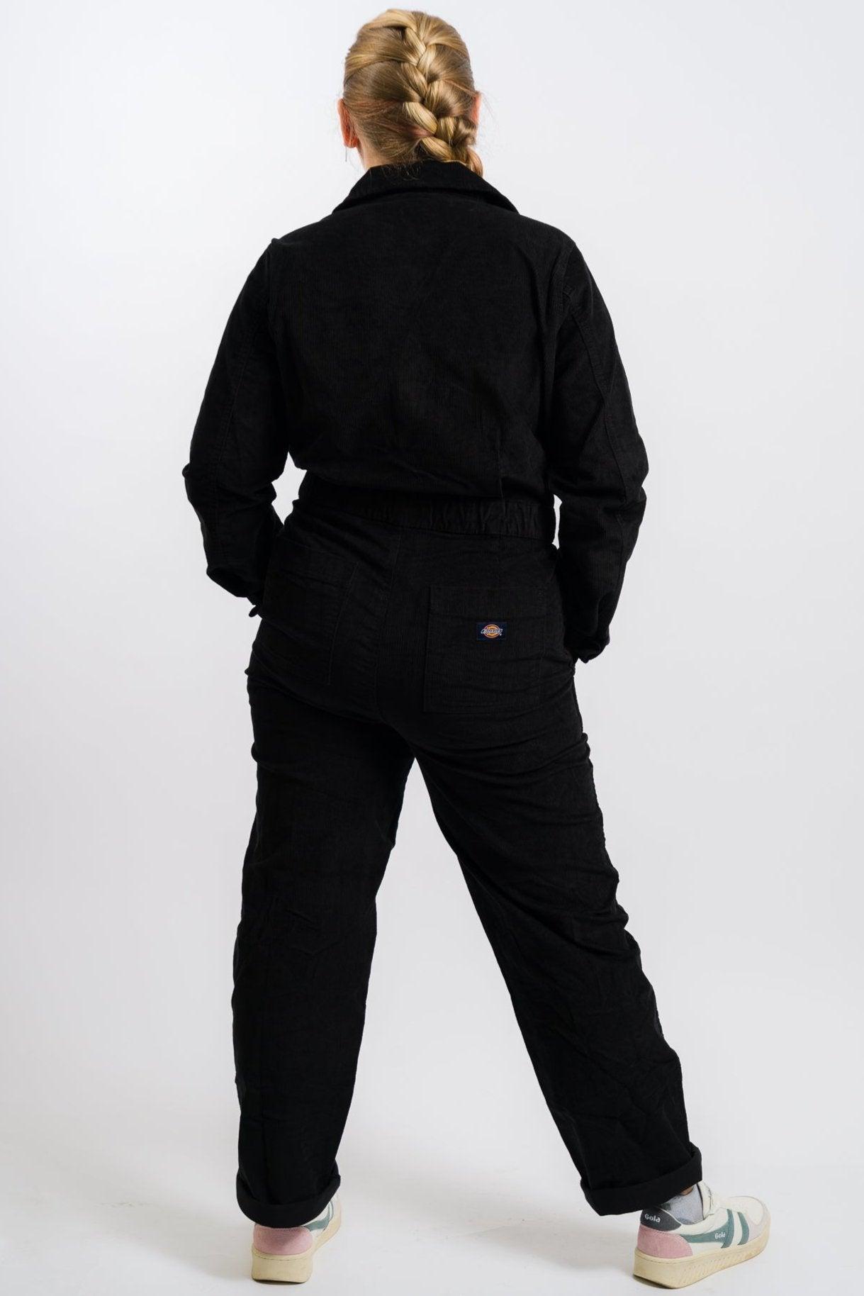 Dickies Women's Corduroy Long Sleeve Coveralls - Black Product Image