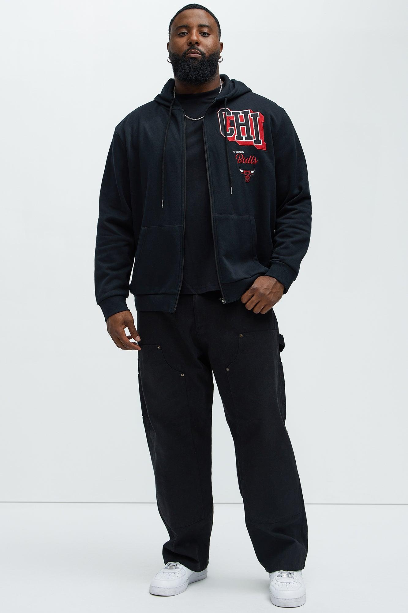 Bulls Bold Zip Up Hoodie - Black Male Product Image