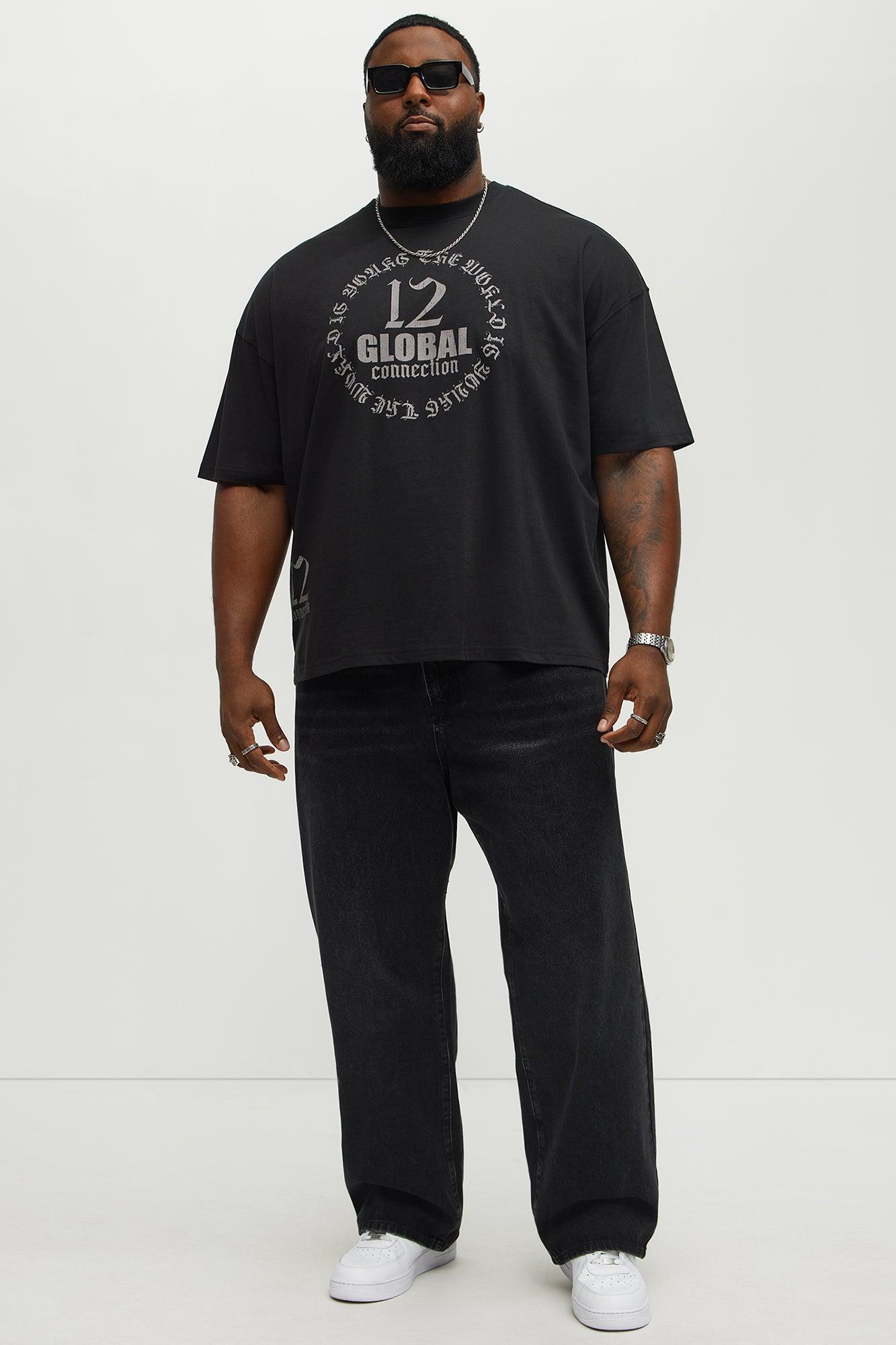12 Global Oversized Short Sleeve Tee - Black Product Image