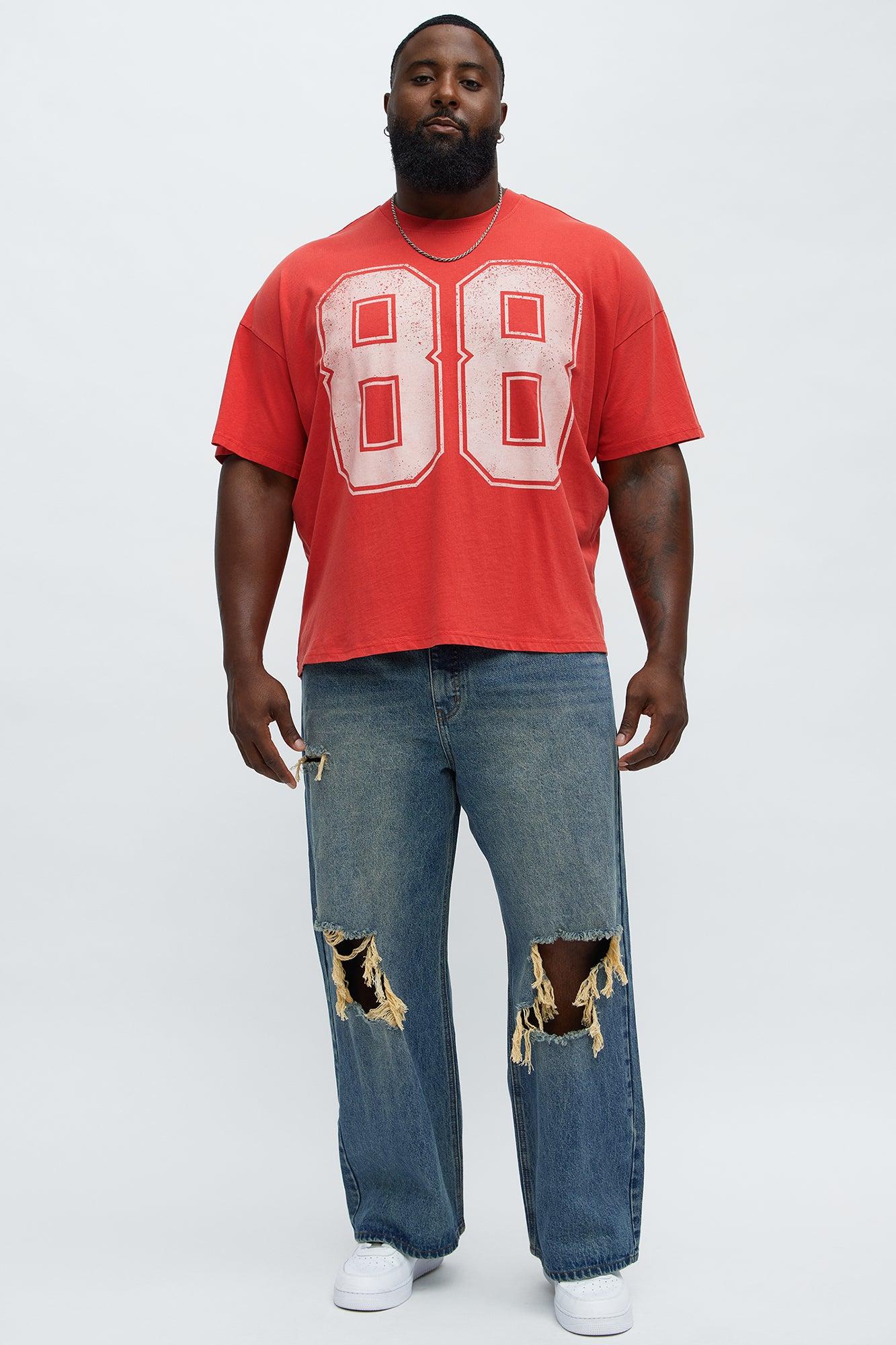 88 Oversized Short Sleeve Tee - Red Male Product Image