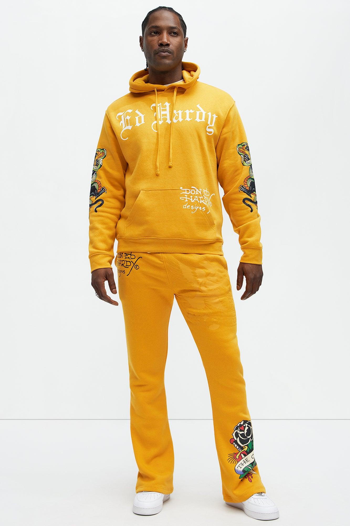 Ed Hardy Snake Rose Hoodie - Yellow Product Image