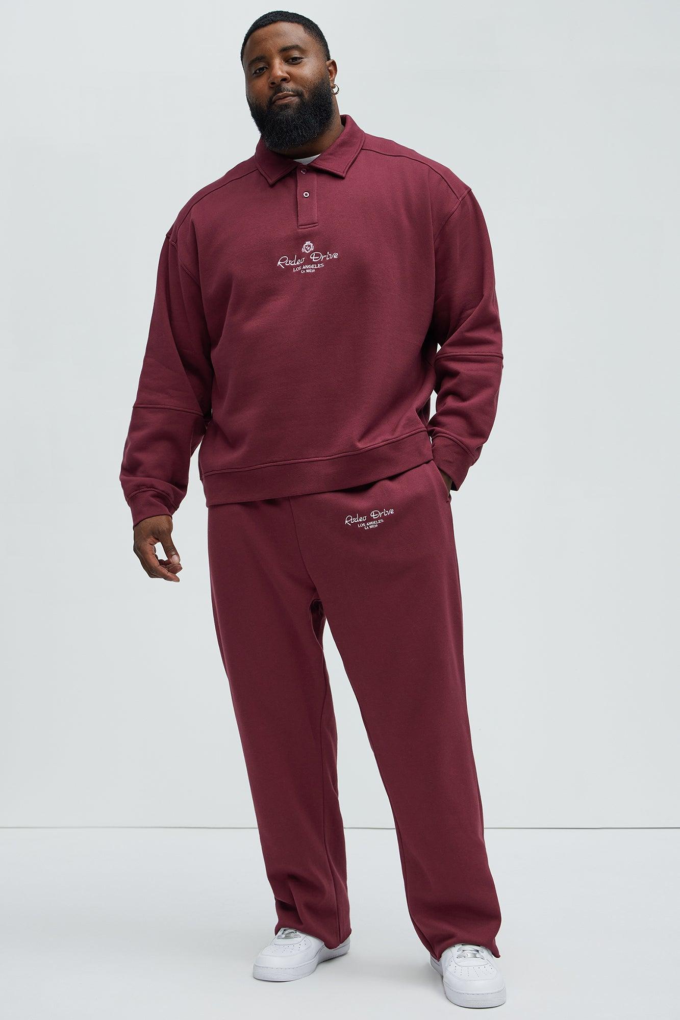 Rodeo Drive LA Sweatpants - Burgundy Product Image