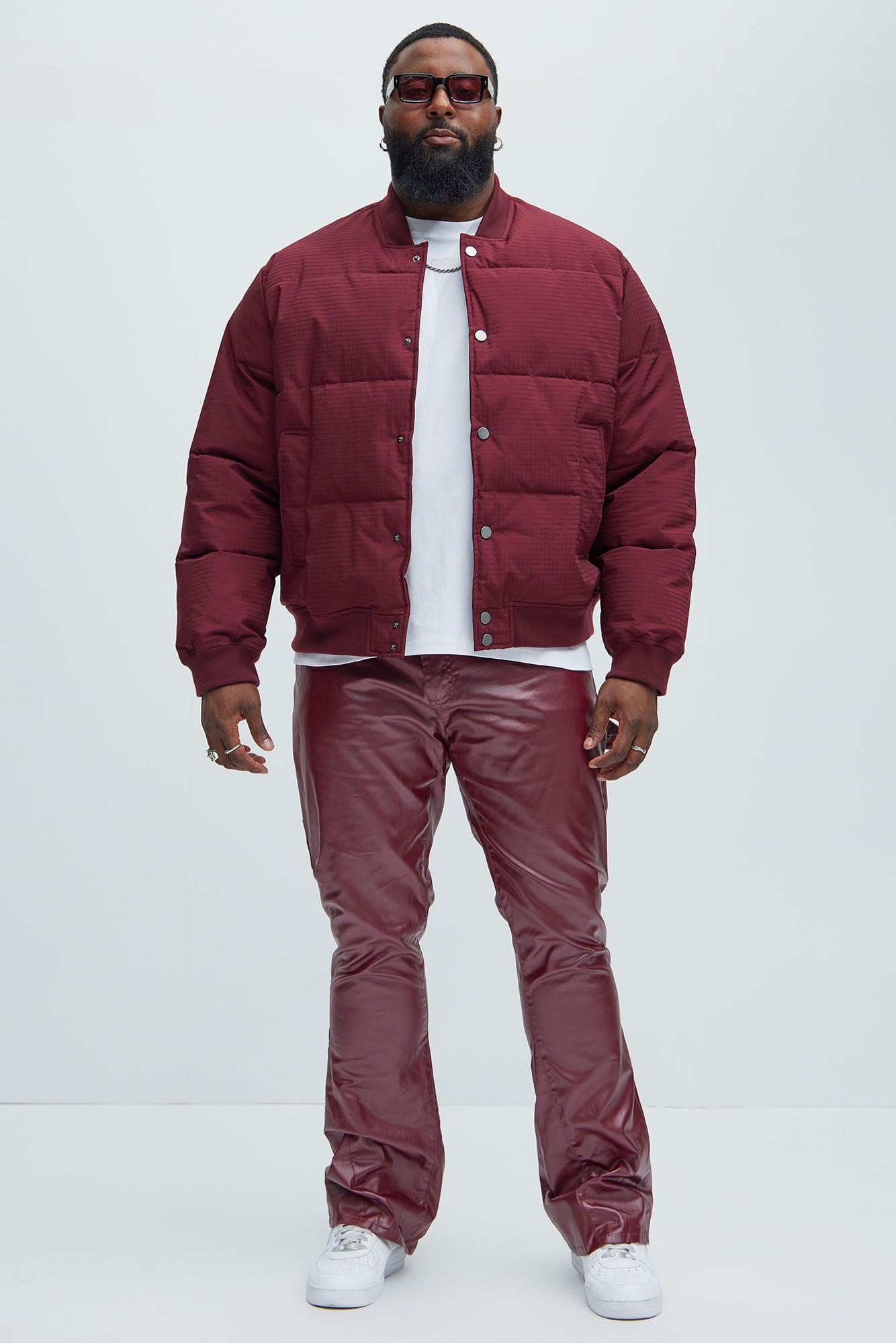 Deon Bomber Jacket - Burgundy Product Image