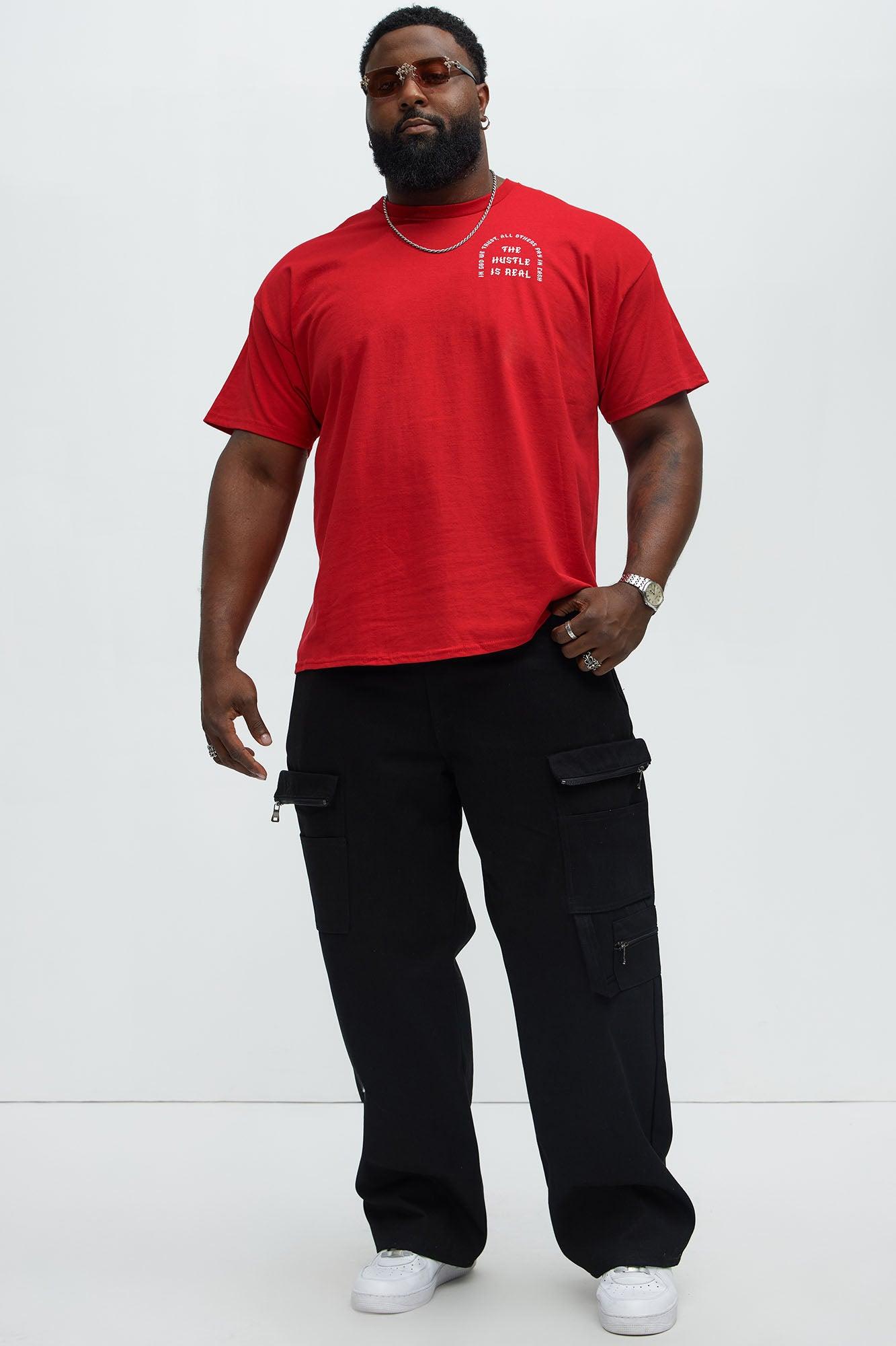 The Real Hustle Short Sleeve Tee - Burgundy Product Image