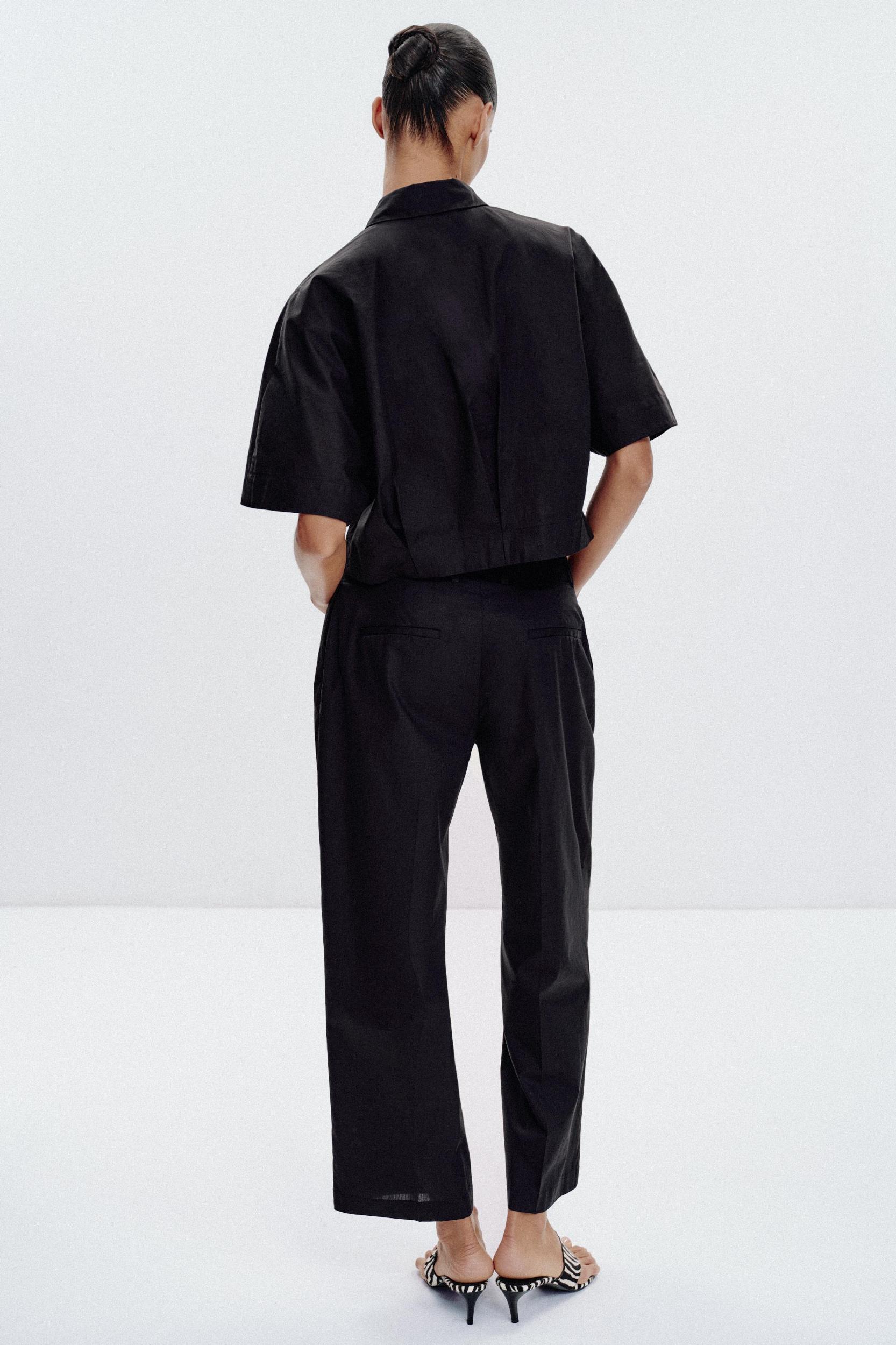 POPLIN PLEATED PANTS Product Image