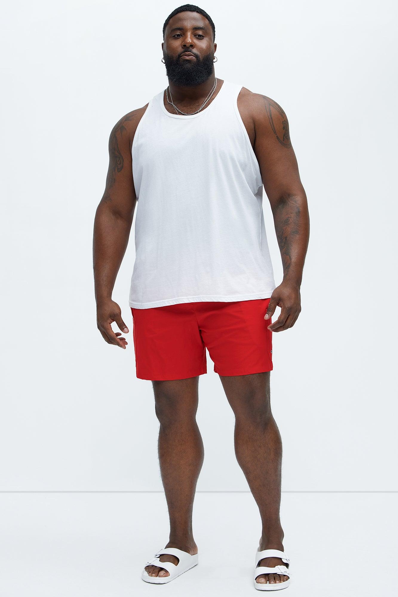 Keeping It Solid Velcro Swim Classic Trunk - Red Product Image