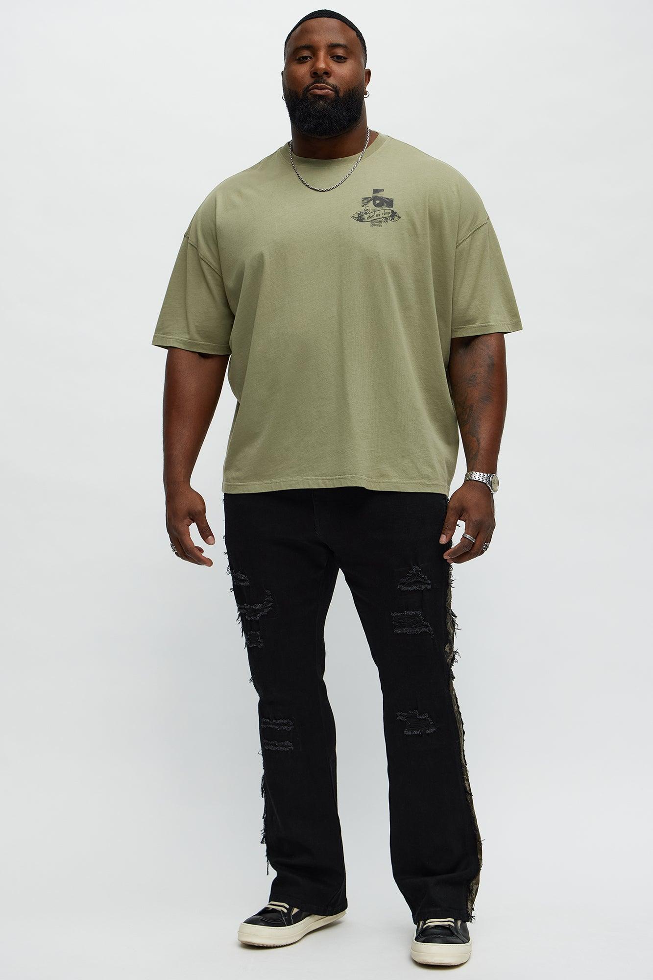 Faith Over Fear Oversized Short Sleeve Tee - Olive Product Image