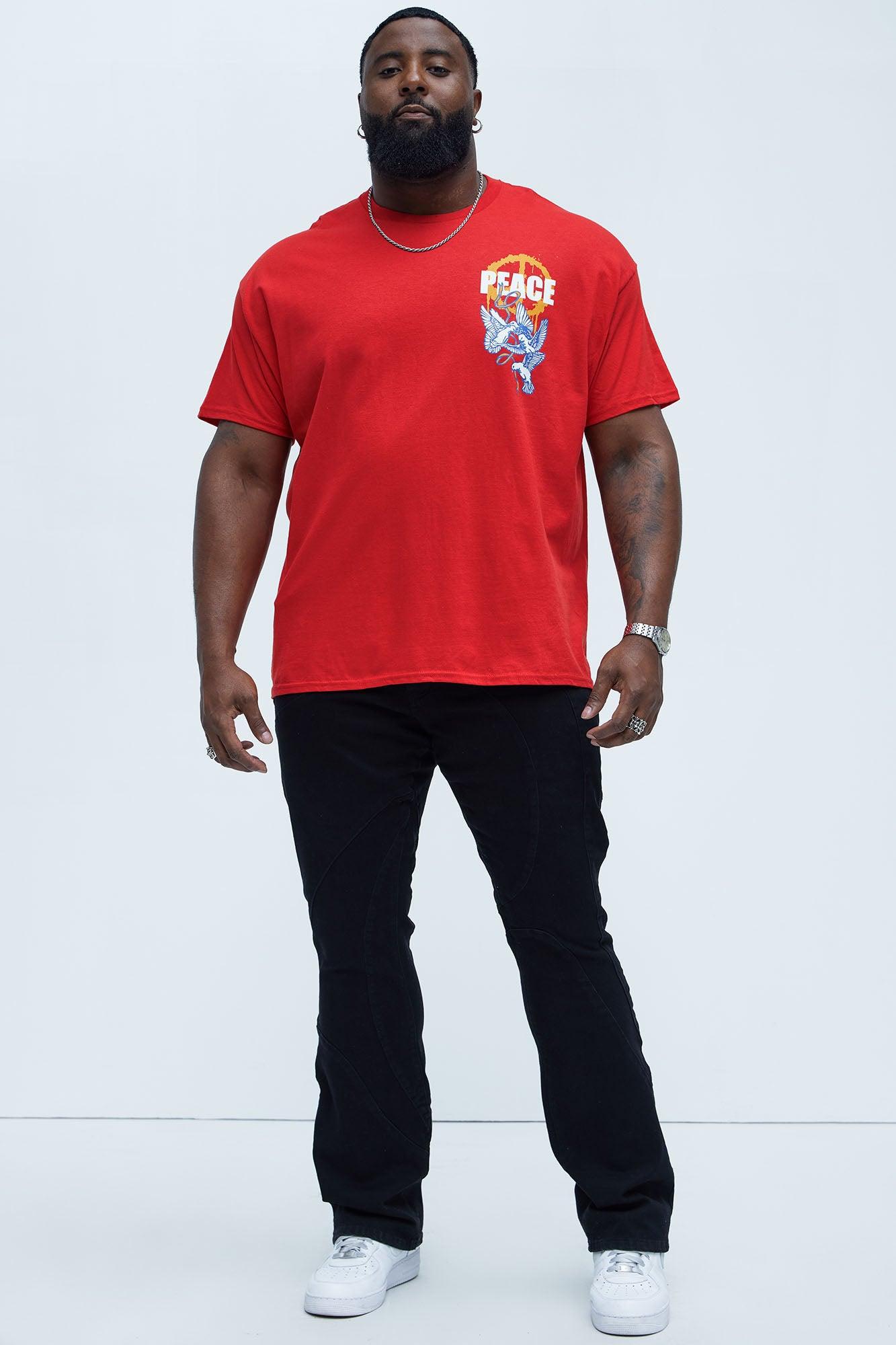 Peace Be With You Short Sleeve Tee - Red Product Image