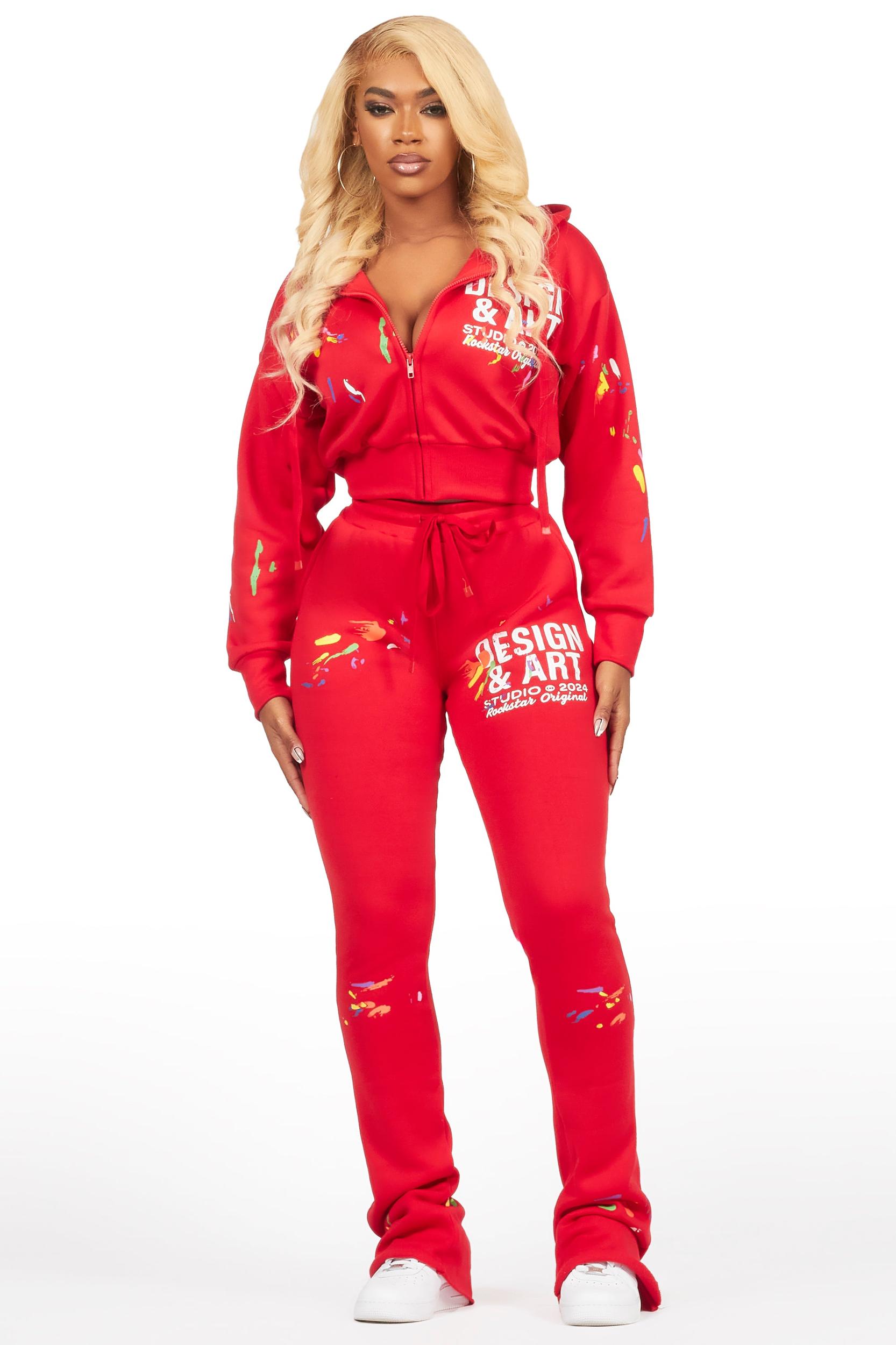 Kristiane Red Crop Super Stacked Trackset Female Product Image