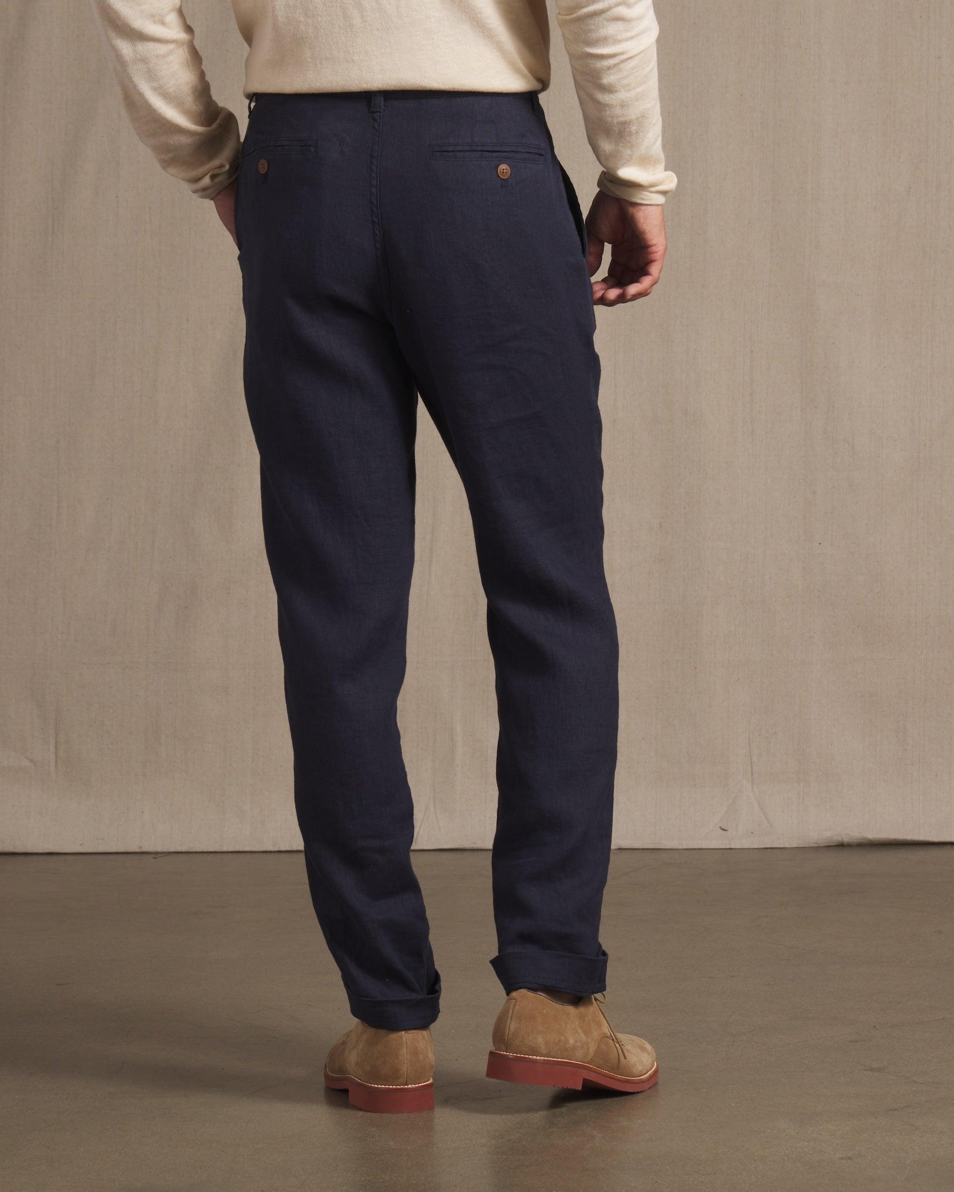 Bal Harbour Aventura Washed Linen Pants - Navy Product Image