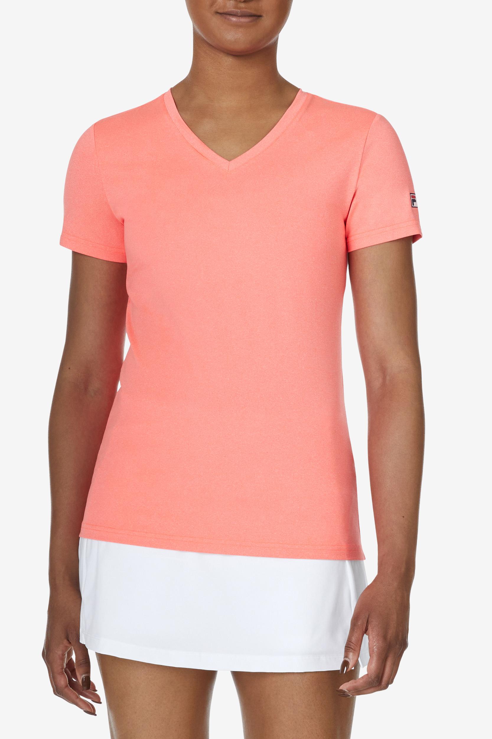 TENNIS SHORT SLEEVE V-NECK TOP Product Image