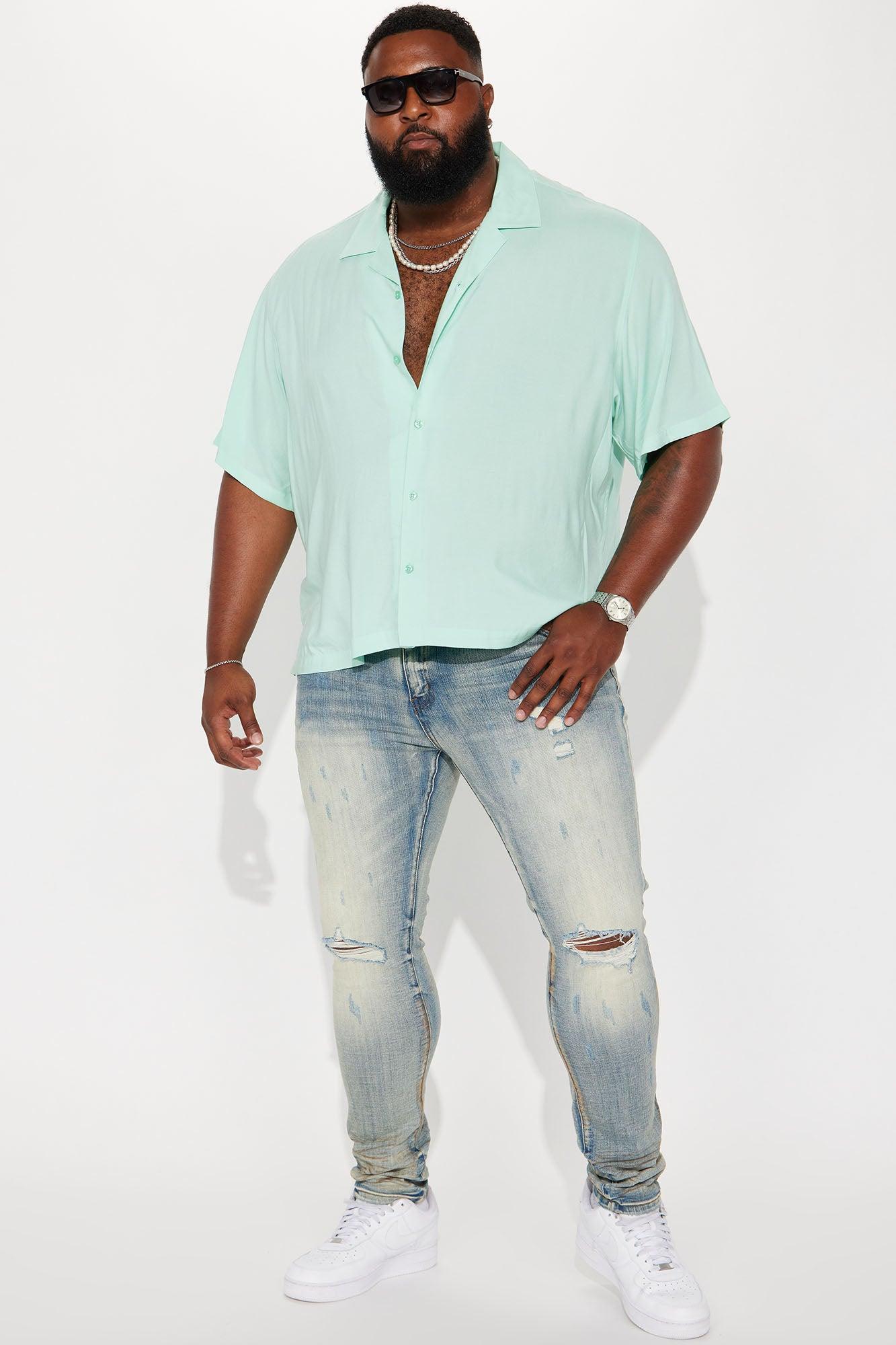 Drop It Ripped Knee Stacked Skinny Jeans - Medium Wash Product Image