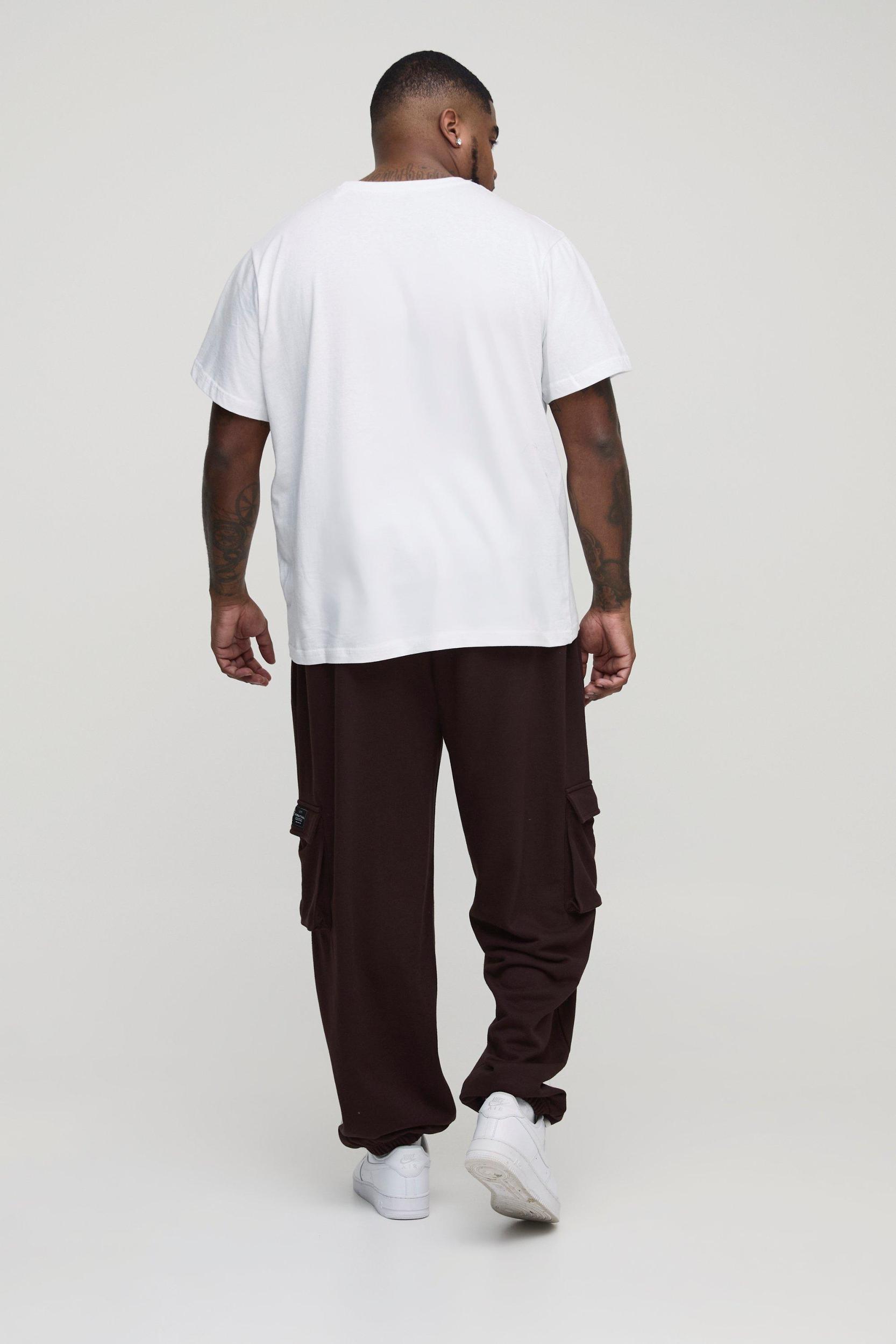 Plus Woven Tab Oversized Fit Cargo Sweatpants | boohooMAN USA Product Image