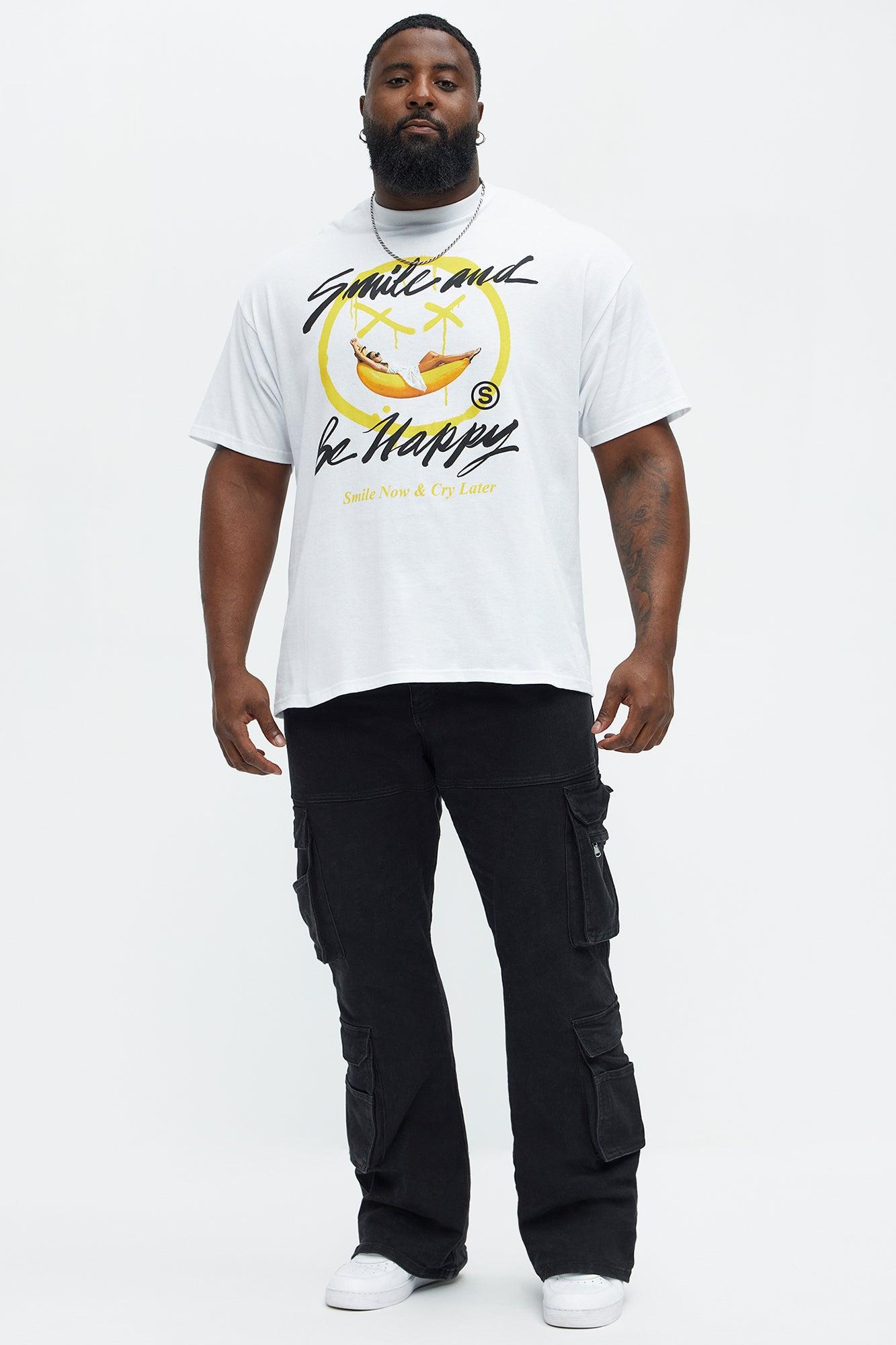 Smile And Be Happy Short Sleeve Tee - White Product Image