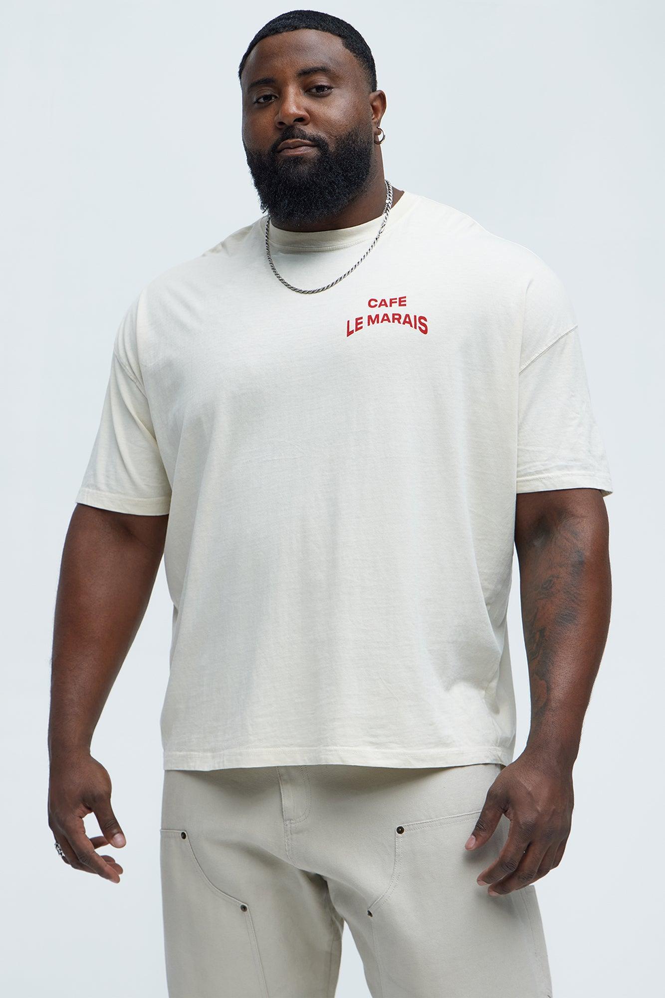 Cafe Le Marais Oversized Short Sleeve Tee - Cream Product Image