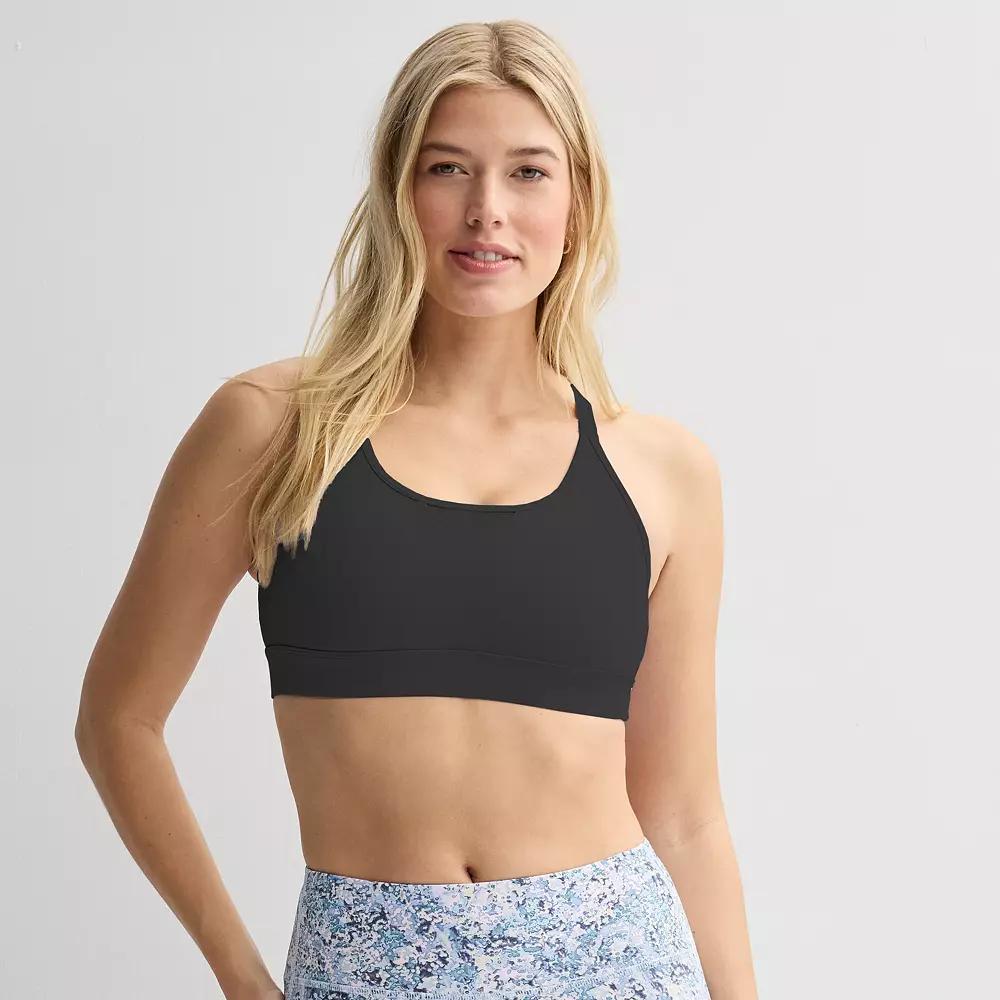 Women's Tek Gear® Ultrastretch Adjustable Mesh Sports Bra, Size: Medium, Mineral Black Product Image