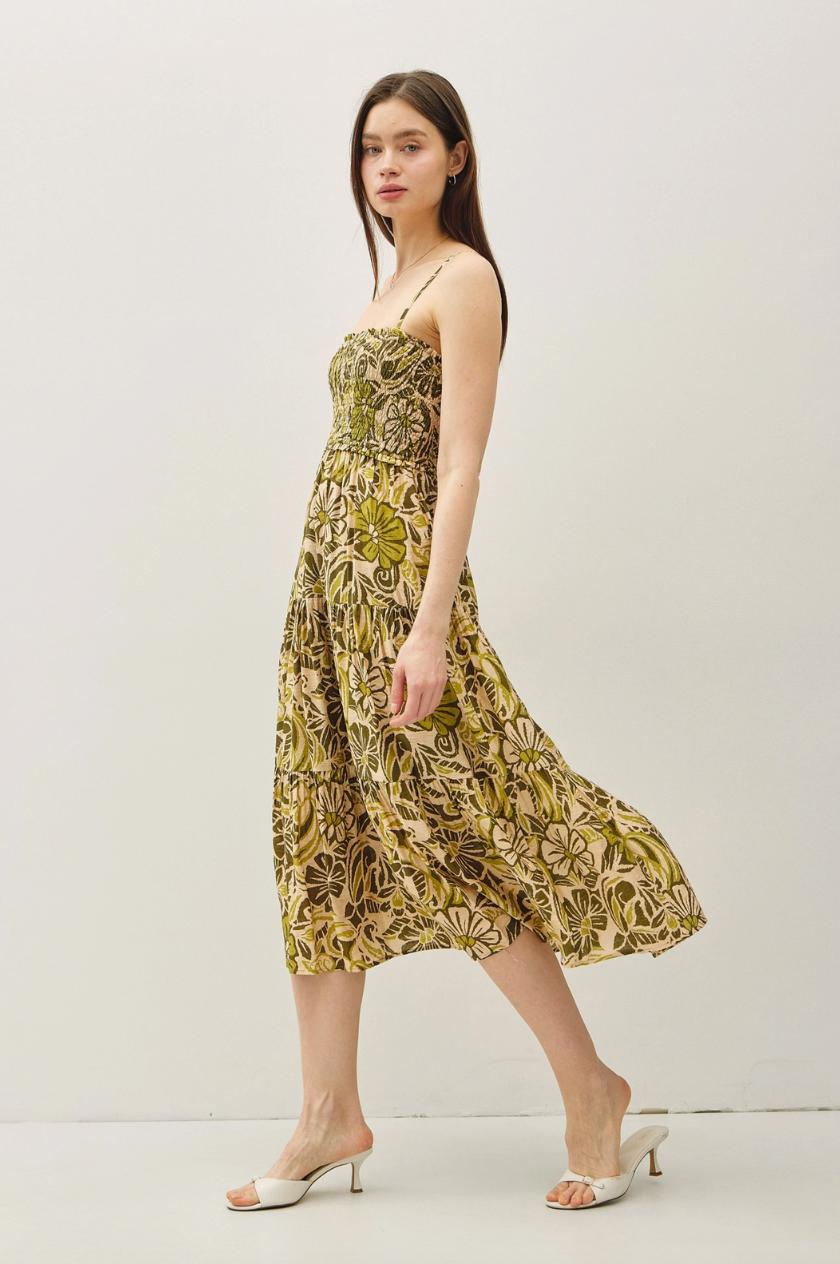 Printed Floral Midi Dress Product Image