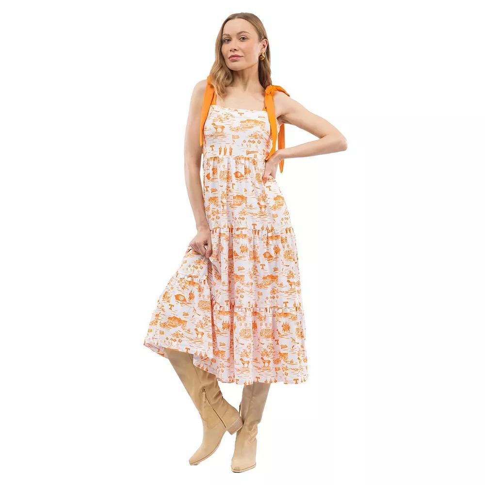 Women's Smith & Quinn  Orange Tennessee Volunteers Tied Shoulder Tiered Maxi Dress, Size: XS Product Image