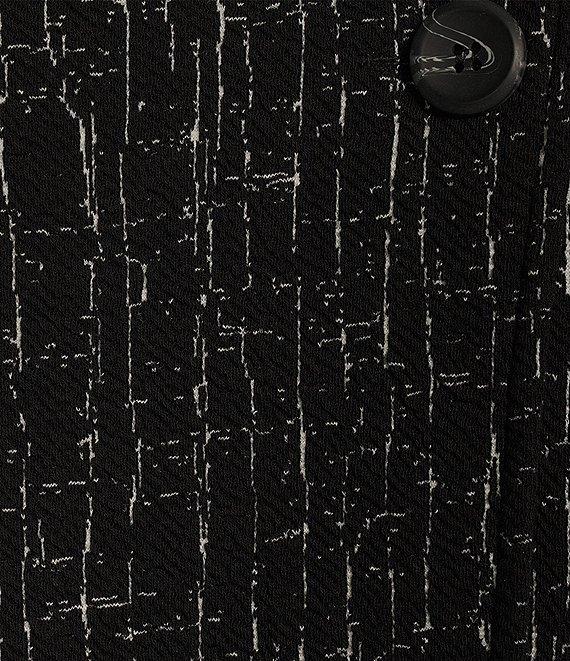 Ali Miles Knit Stretch Jacquard Collared 3/4 Sleeve Jacket Product Image