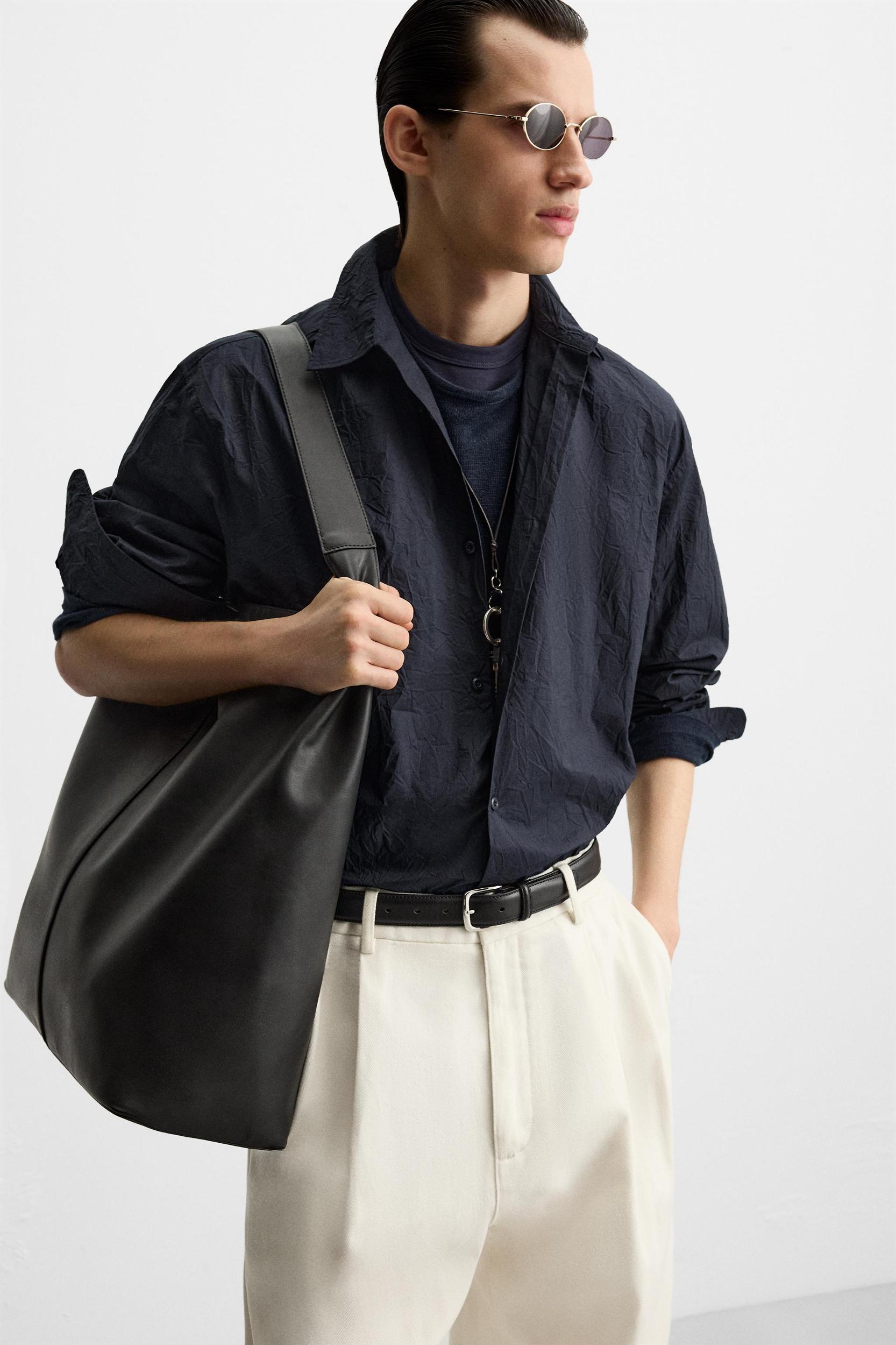 CRINKLED EFFECT COTTON SHIRT Product Image