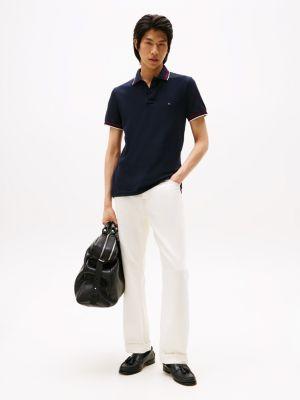 Slim Fit Stripe-Cuff Stretch Pique Polo Product Image