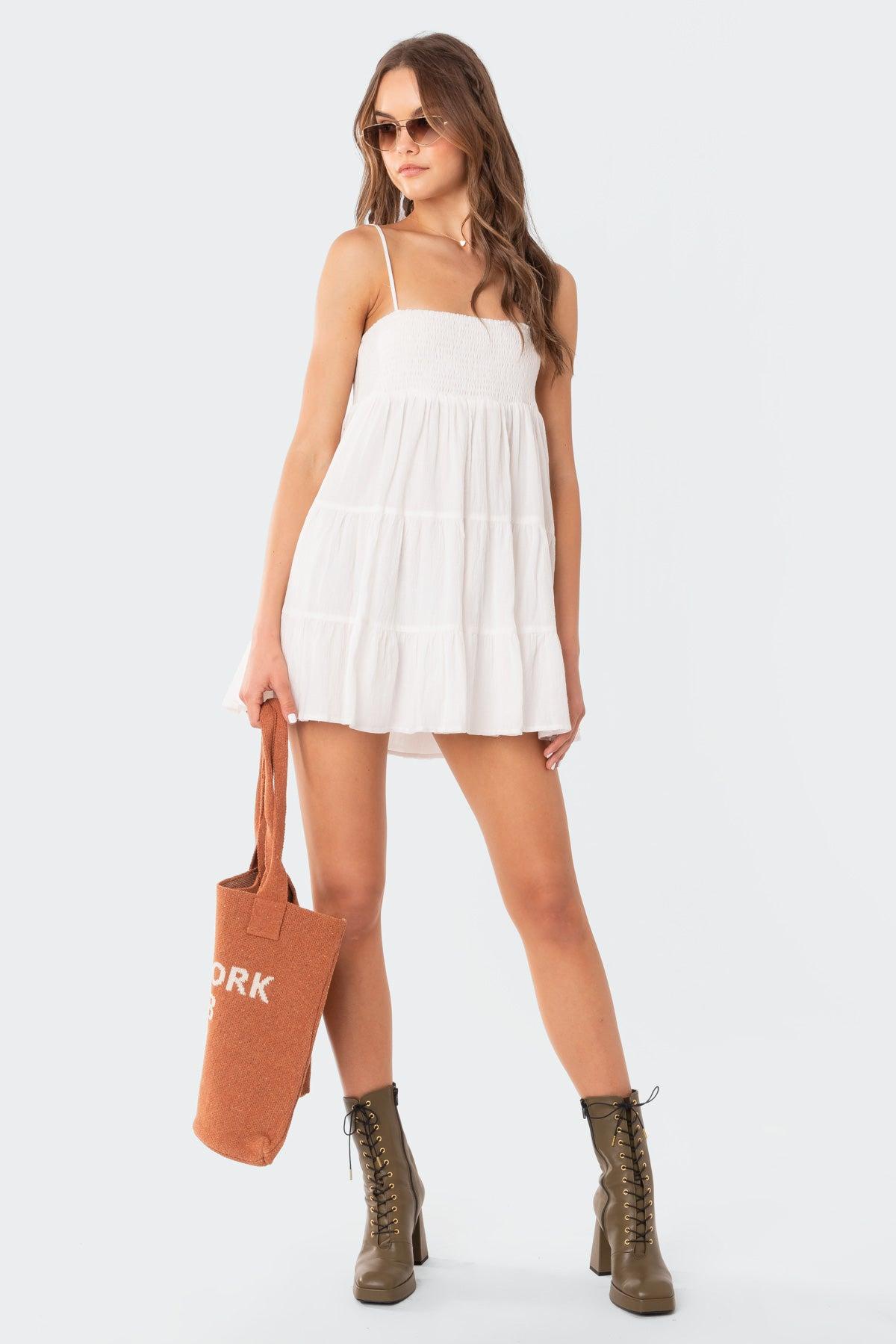 Ivory Oversized Mini Dress Product Image