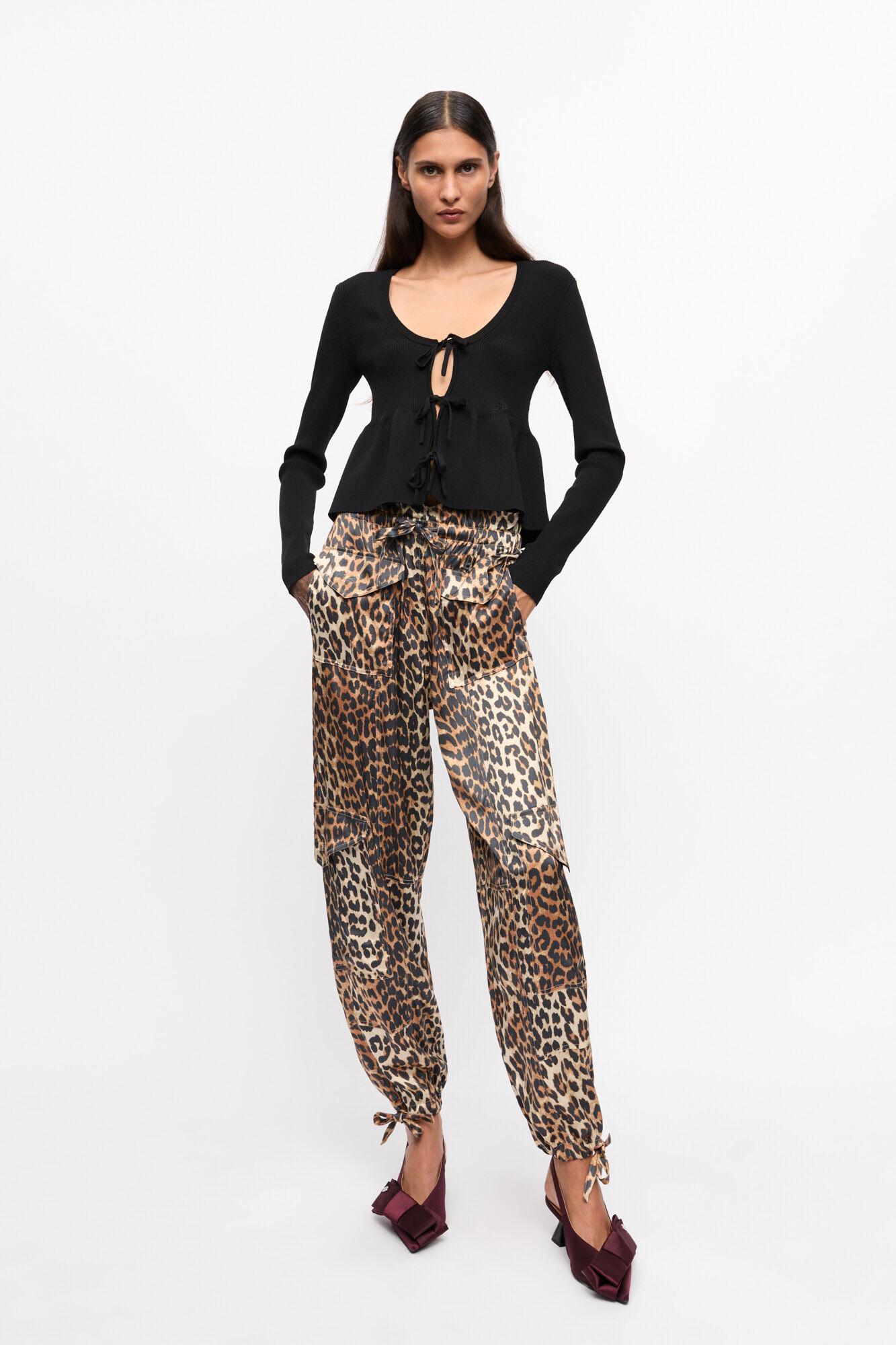 Black Rib Knit Tie String Cardigan Product Image