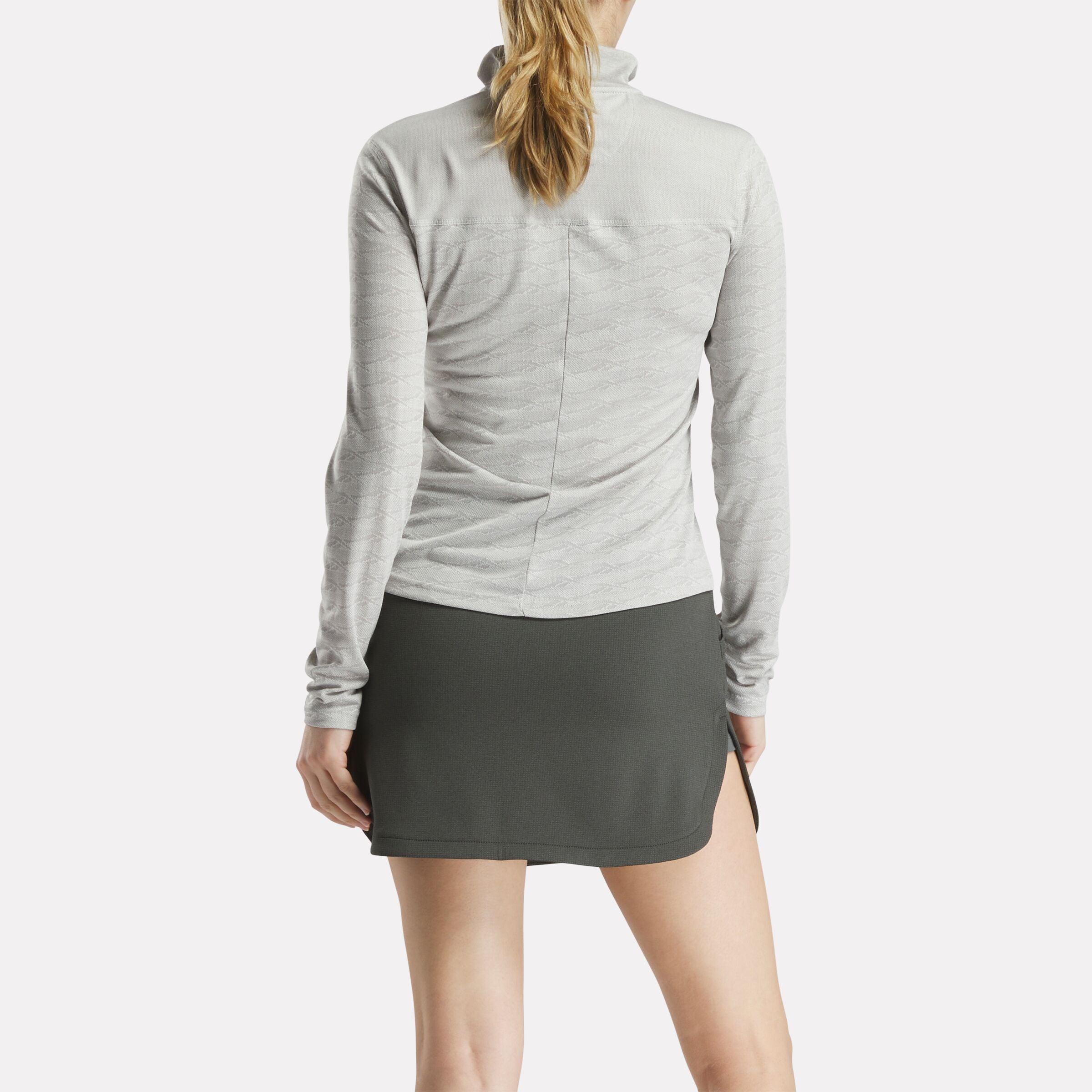 Women's Long Sleeve Engineered Vector Jacquard 1/4 Zip Golf Pullover Top Female Product Image