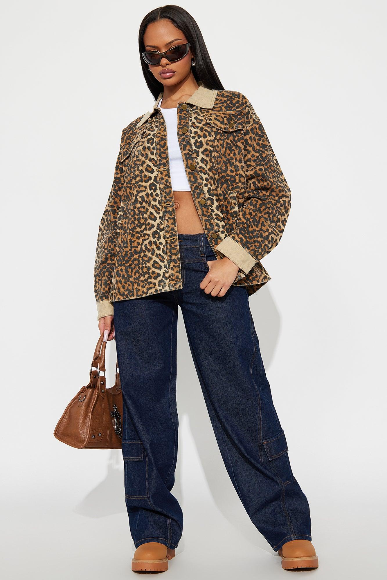 Denise Oversized Leopard Barn Jacket - Brown/combo Female Product Image