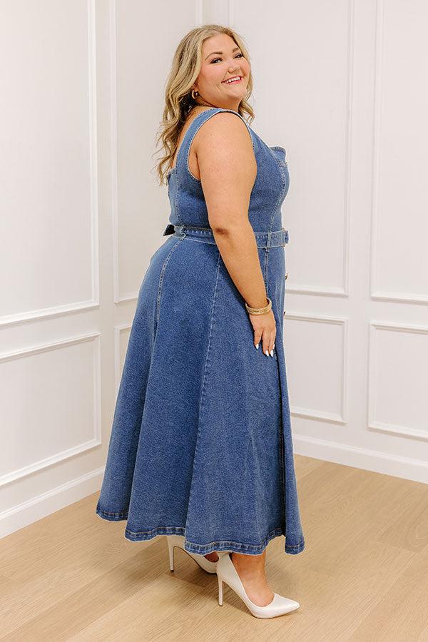 Downtown Stroll Denim Maxi Dress Curves Product Image