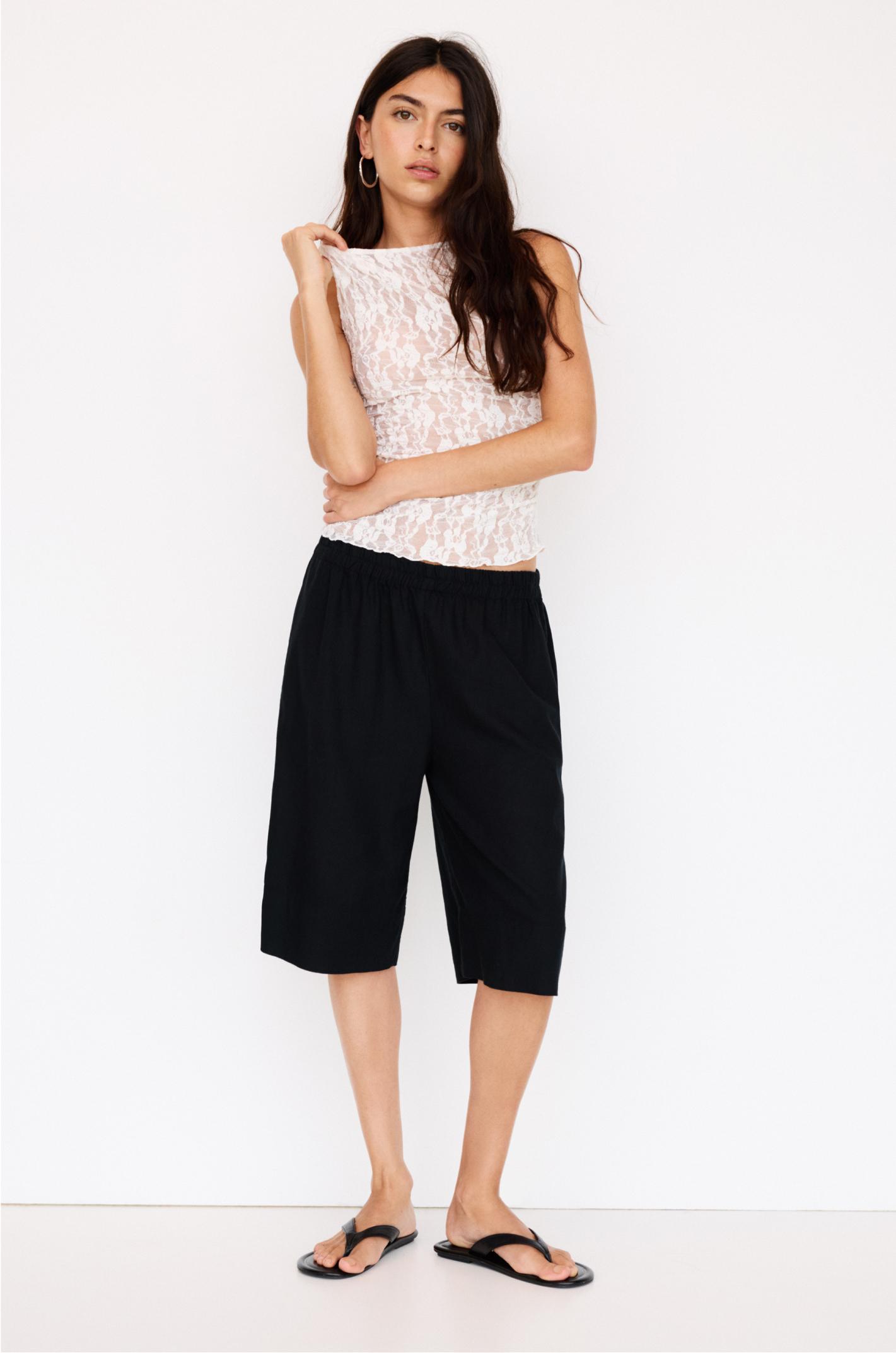 Lace top with gathered sides Product Image