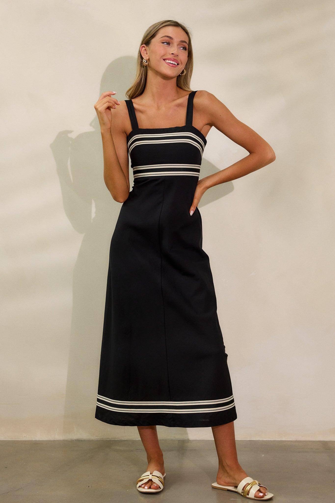 MINKPINK Elki Black Midi Dress Product Image