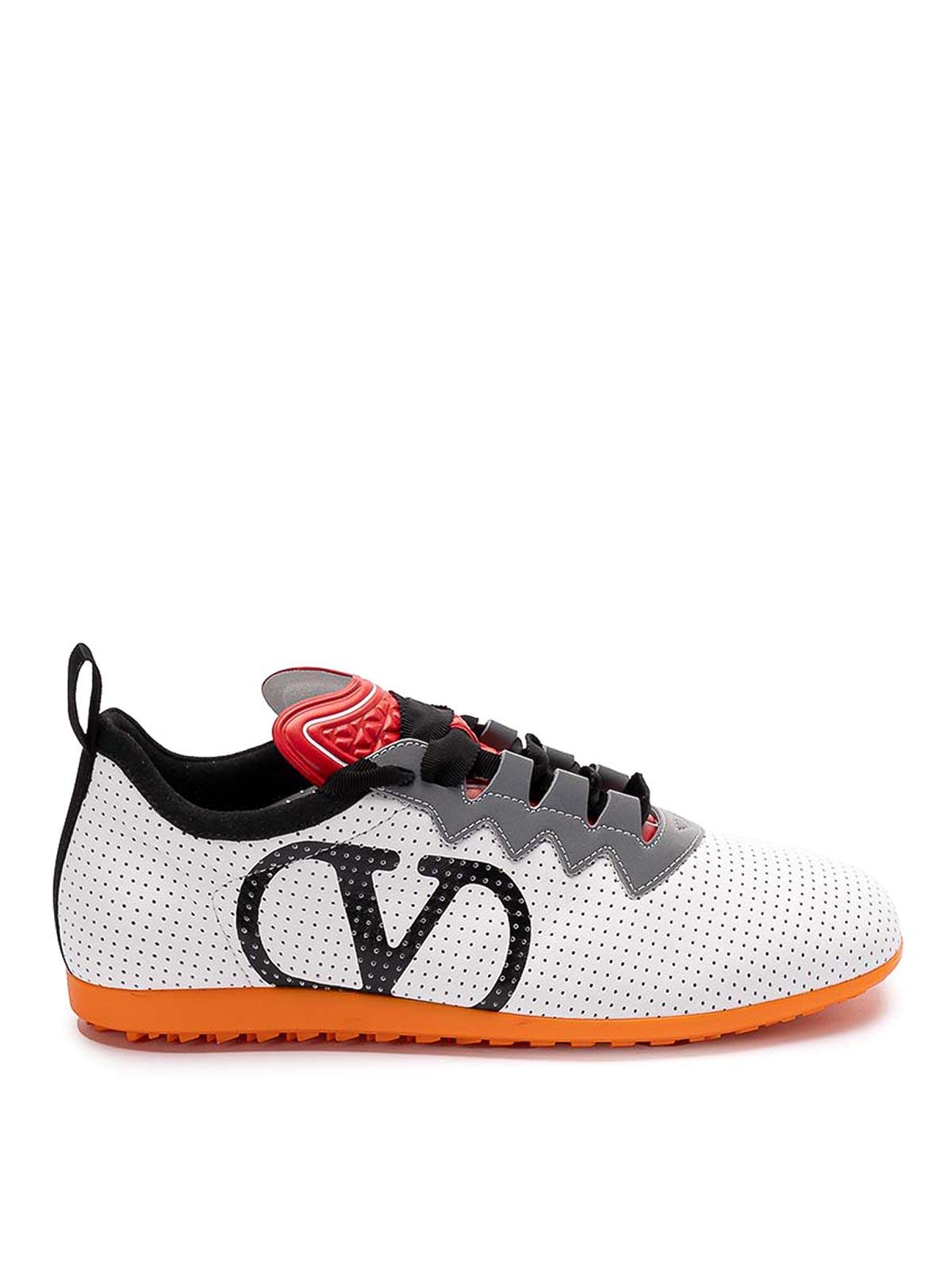 VALENTINO GARAVANI Chromathon Low-top Sneakers In Perforated Leather In Multi Product Image