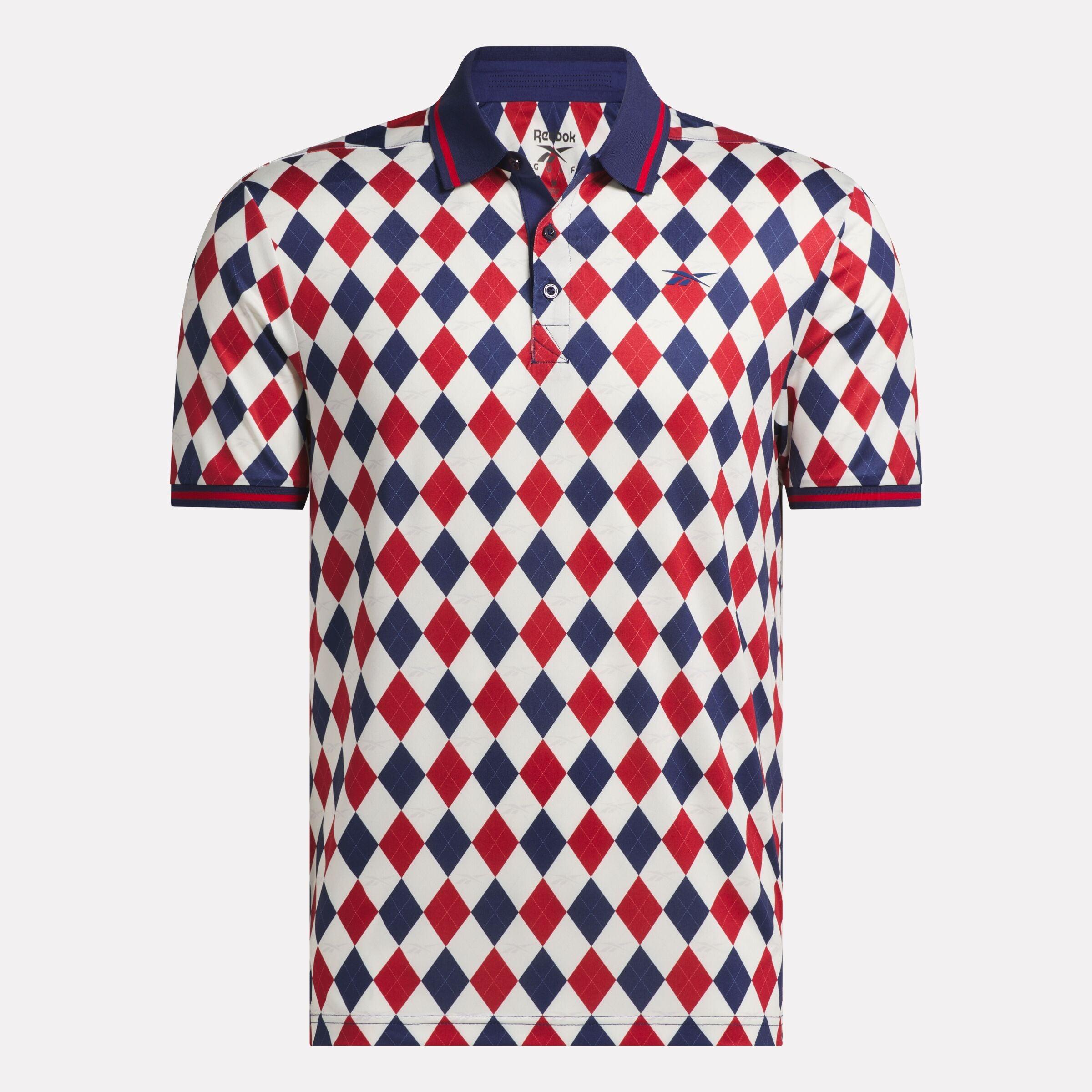 Men's Short Sleeve Vector Argyle Print Polo Male Product Image