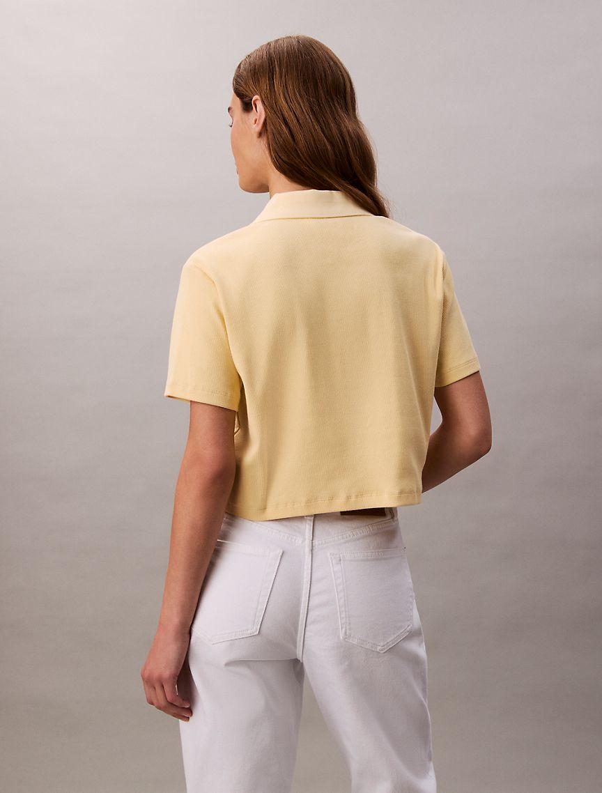 Cotton Contour Rib Polo Tee Product Image