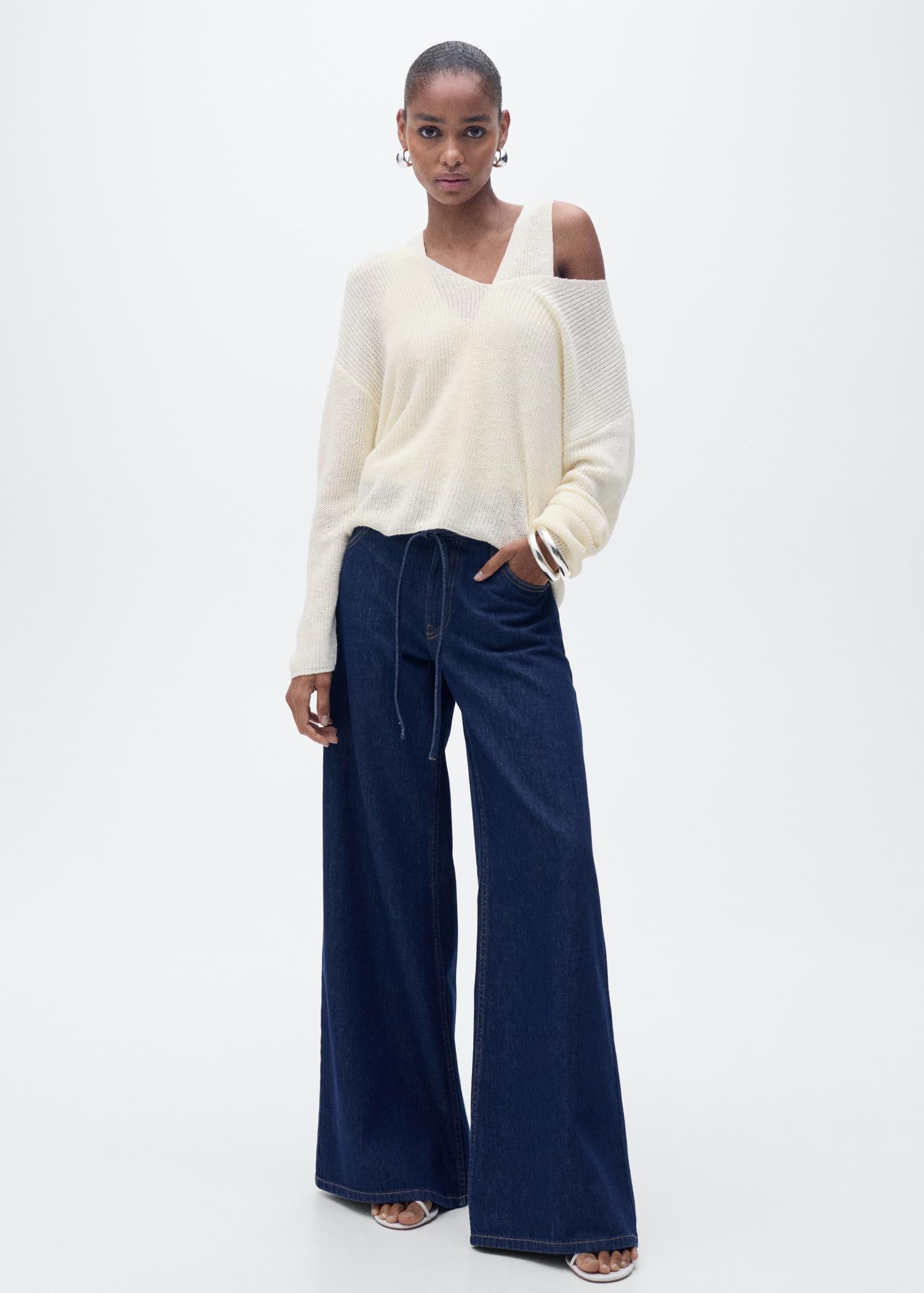 V-neck knit sweater - Women | MANGO USA Product Image