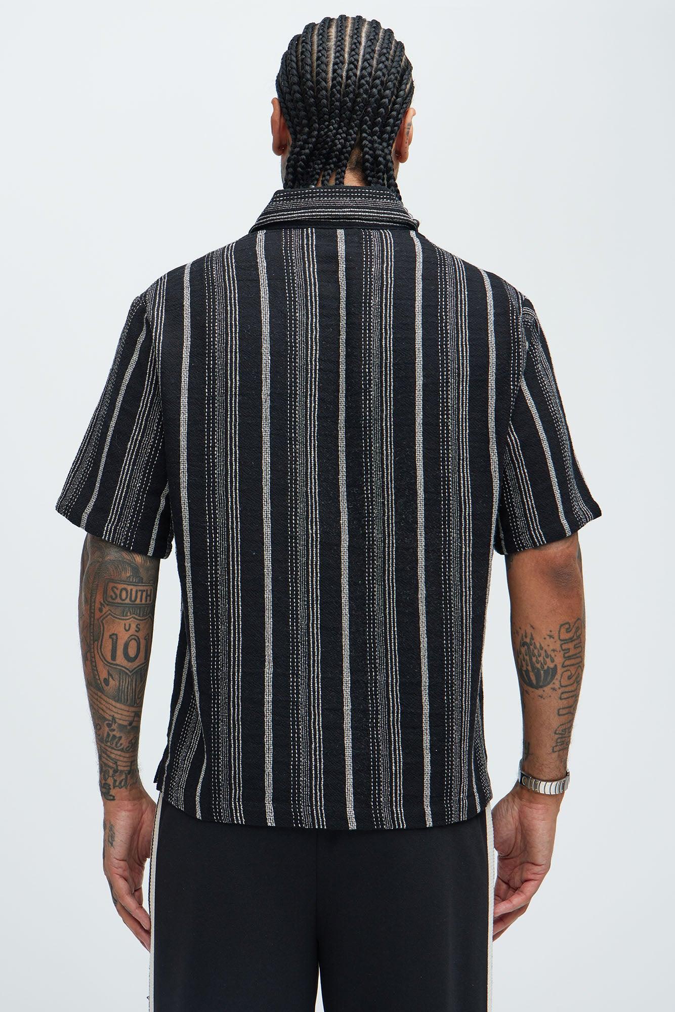 Stuart Stripe Shirt - Black Product Image