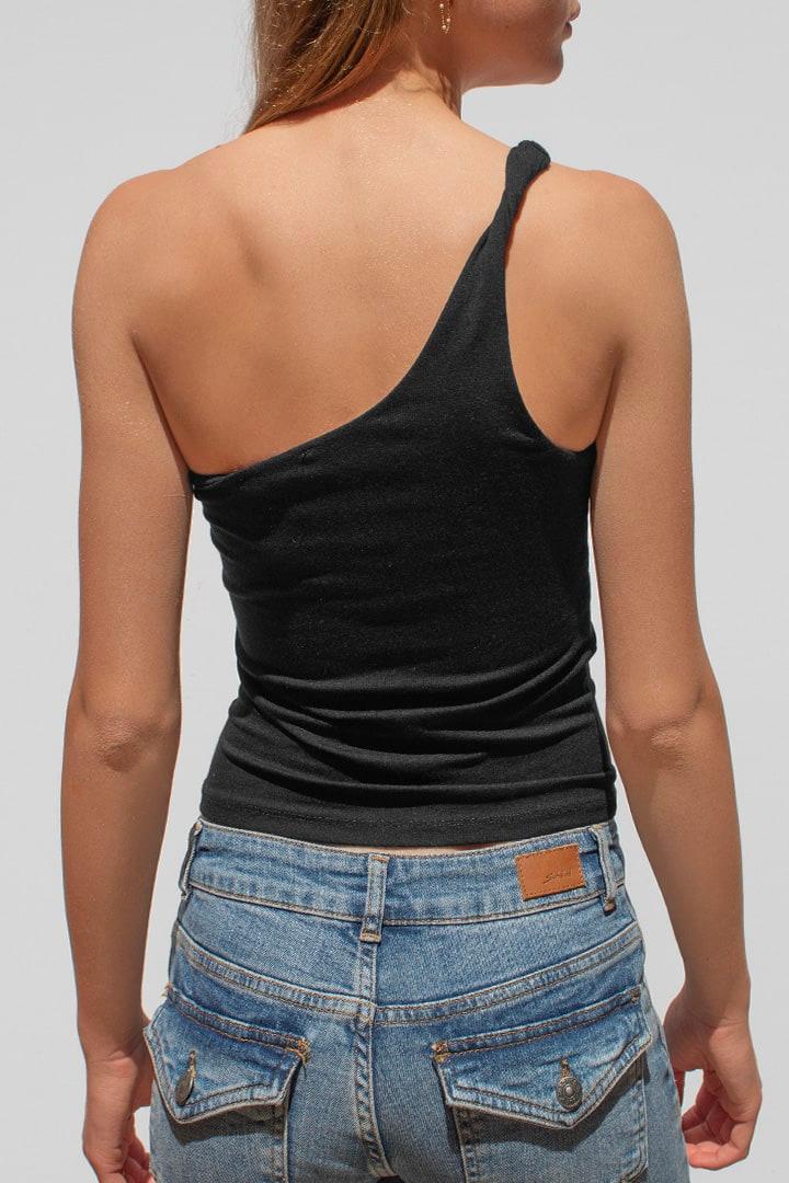 One-shoulder flower top Product Image