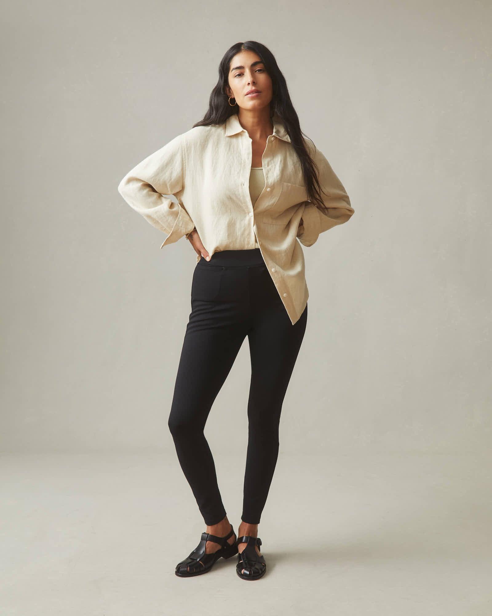 Ponte Slim Pant High Rise - Super Black Female Product Image