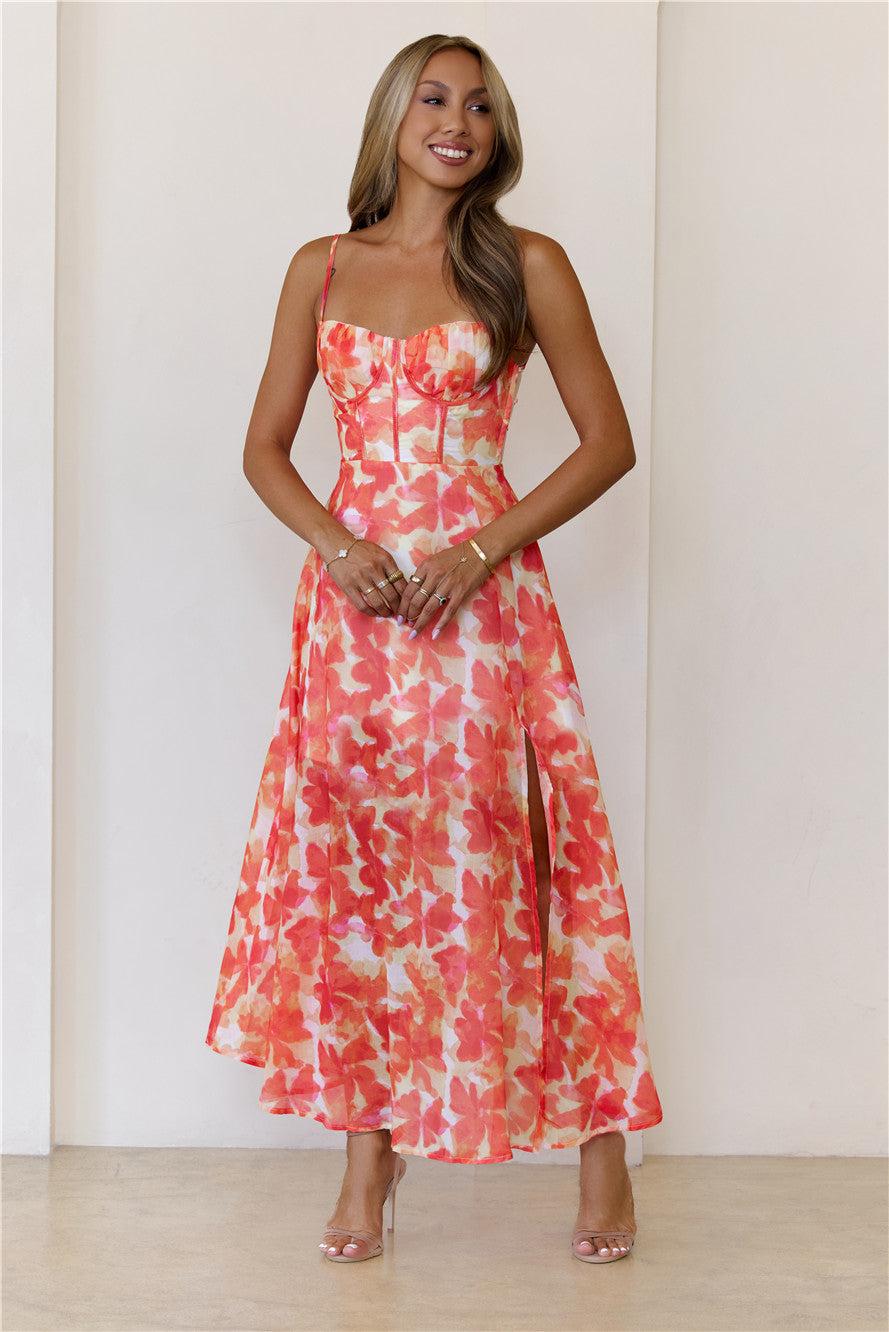 All Eyes Here Maxi Dress Orange Product Image