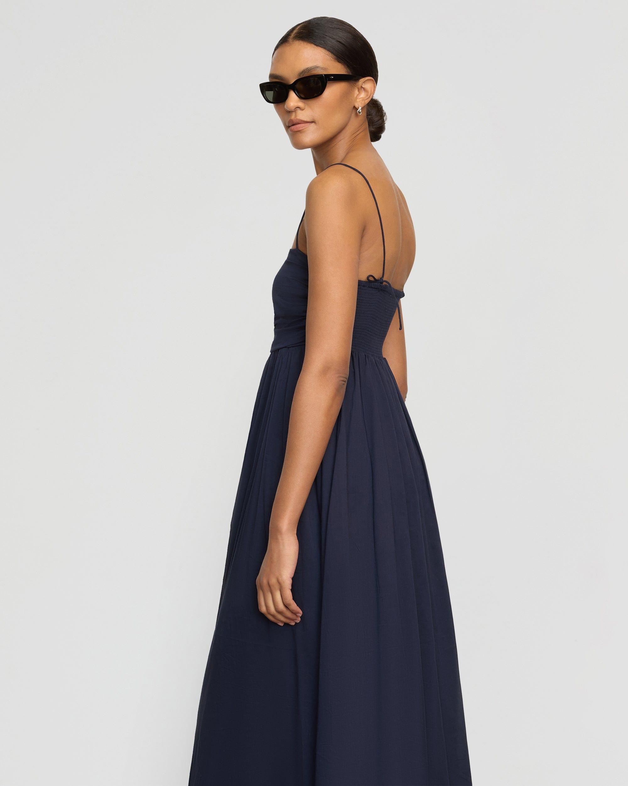 Aurora Ruched Organic Cotton Maxi Dress Product Image