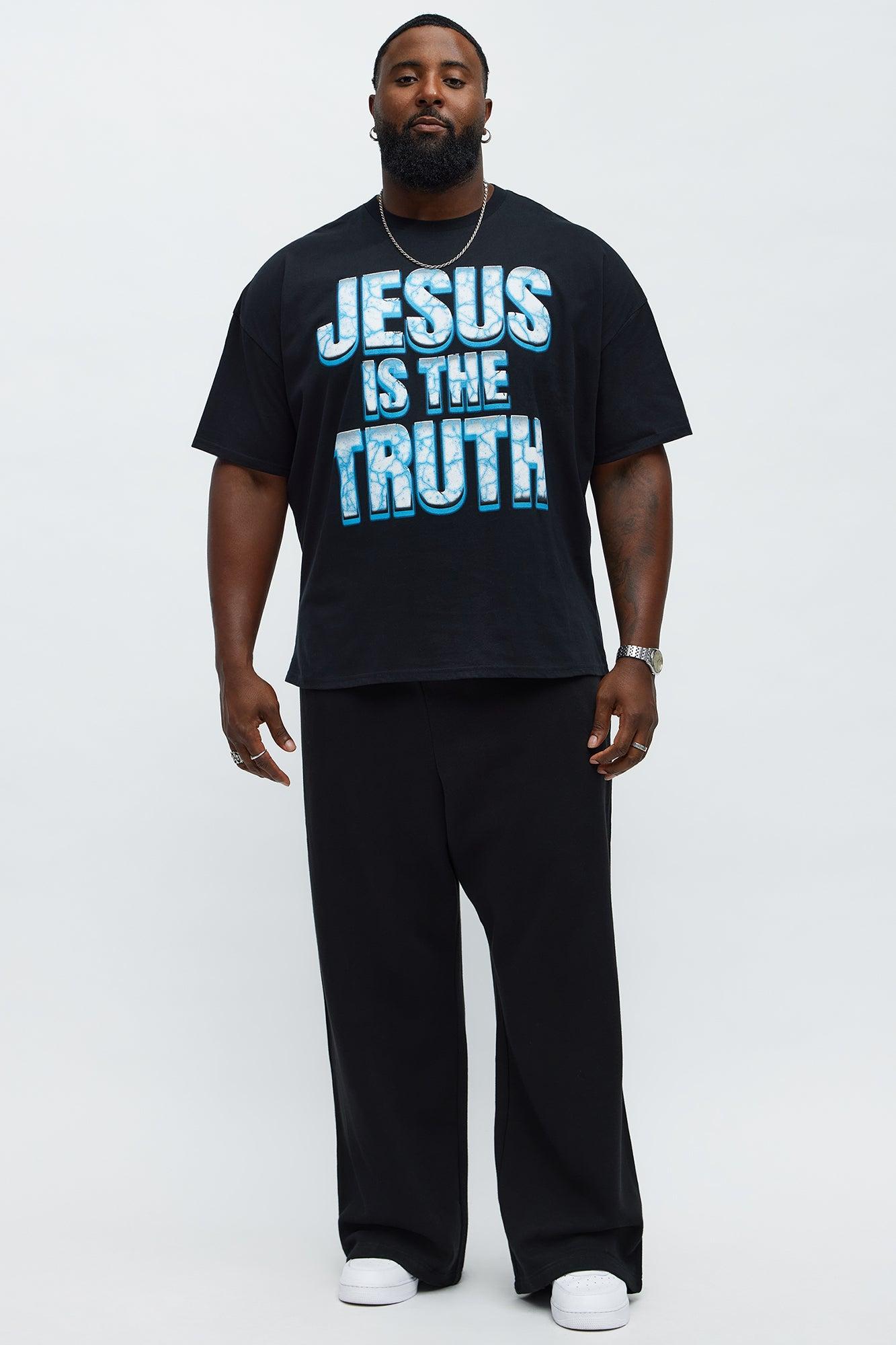 Jesus Is The Truth Oversized Short Sleeve Tee - Black Male Product Image