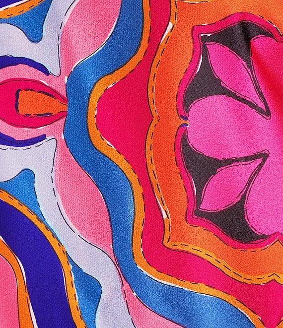 Sugarlips Plus Abstract/Geometric-Printed Border-Hem Coordinating Palazzo Pants Product Image