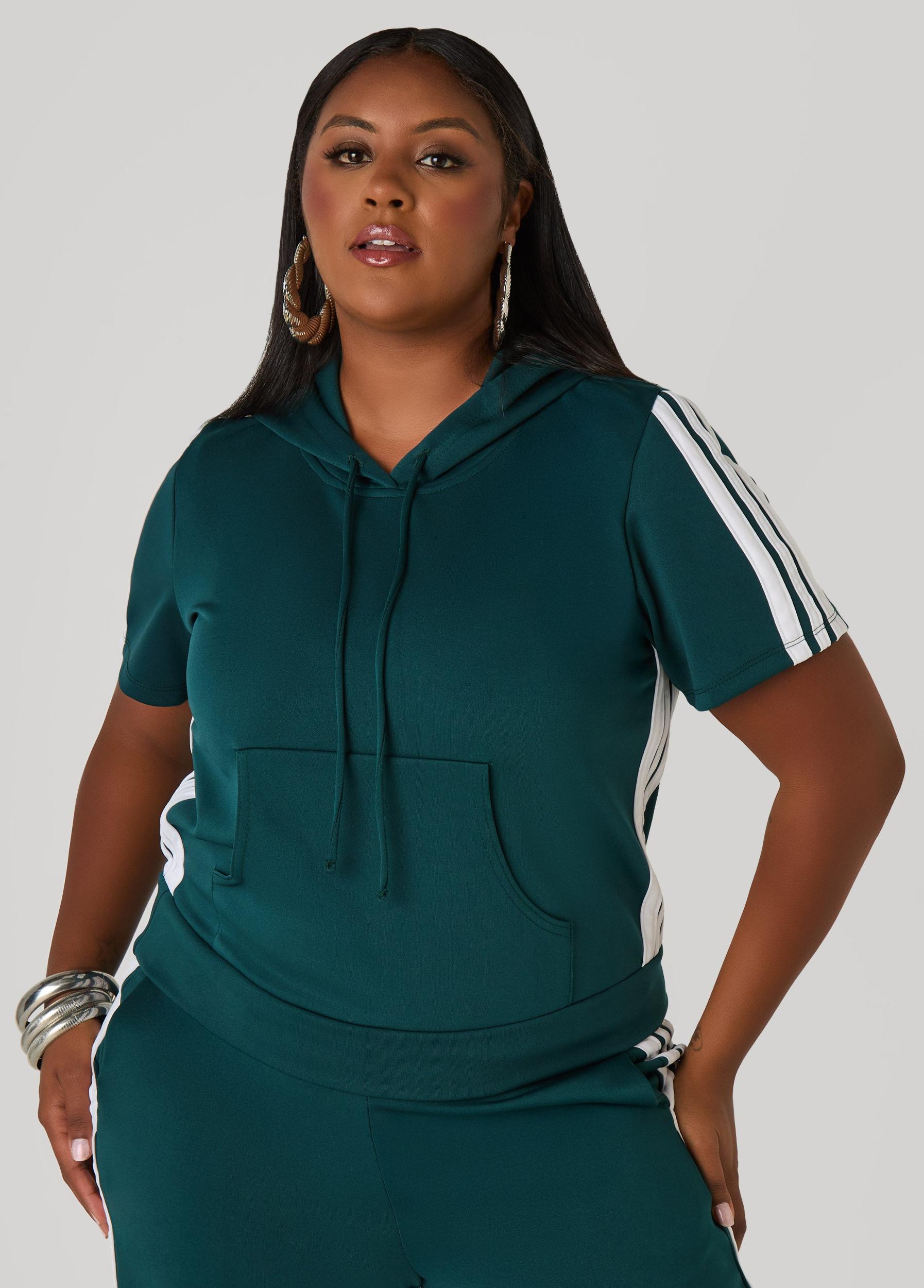 Hooded Stripe Trimmed Pullover Product Image