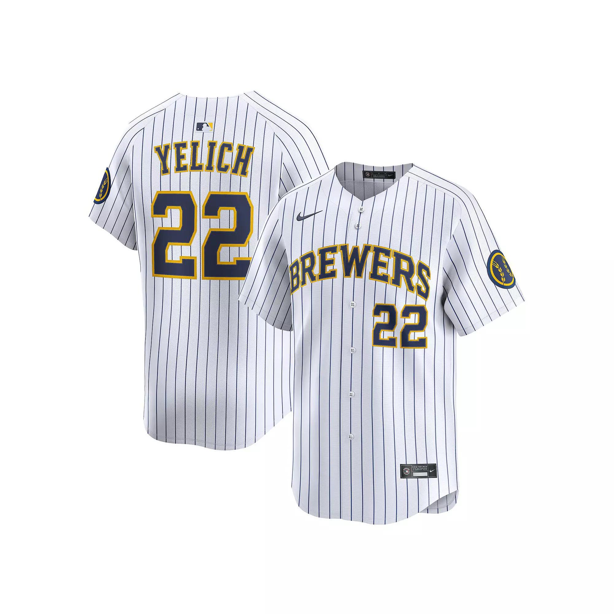 Men's Nike Christian Yelich White Milwaukee Brewers Alternate Limited Jersey, Size: 2XL Product Image